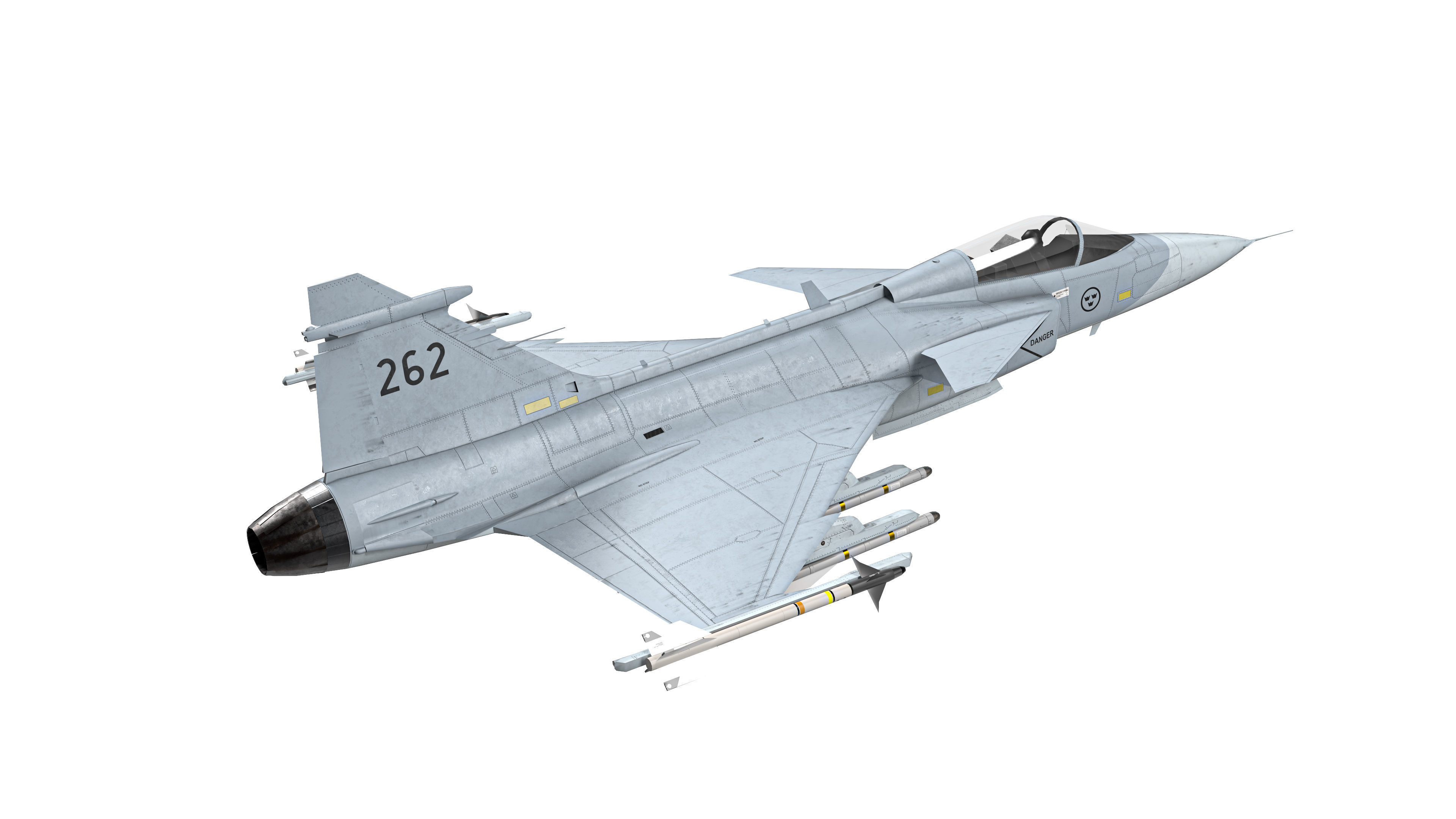 Saab JAS 39 Gripen Low-poly 3D model_6