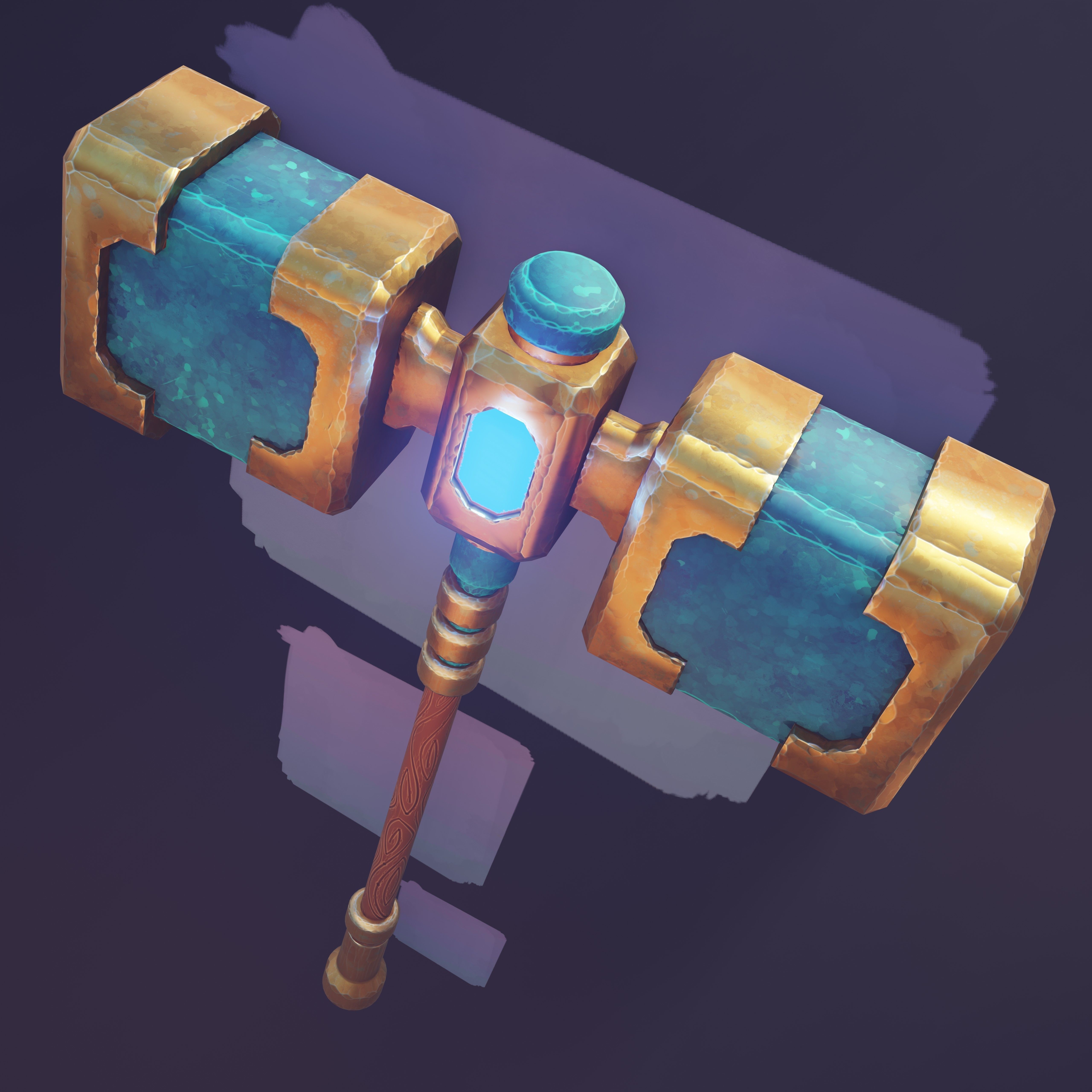 Game ready stylised hammer prop Low-poly 3D model_3