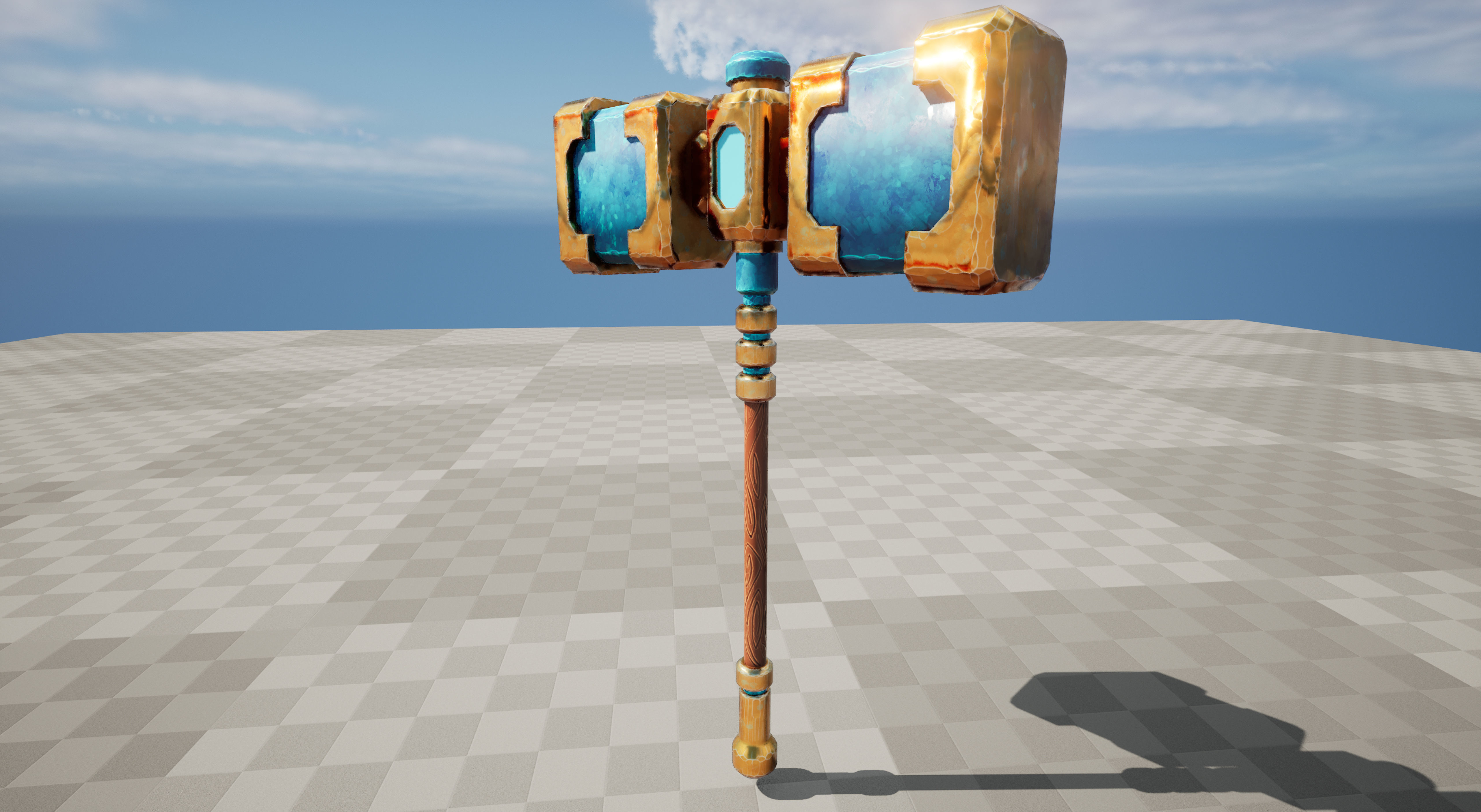 Game ready stylised hammer prop Low-poly 3D model_10