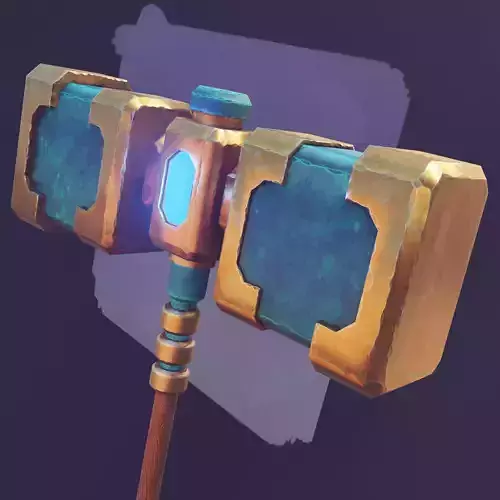 Game ready stylised hammer prop