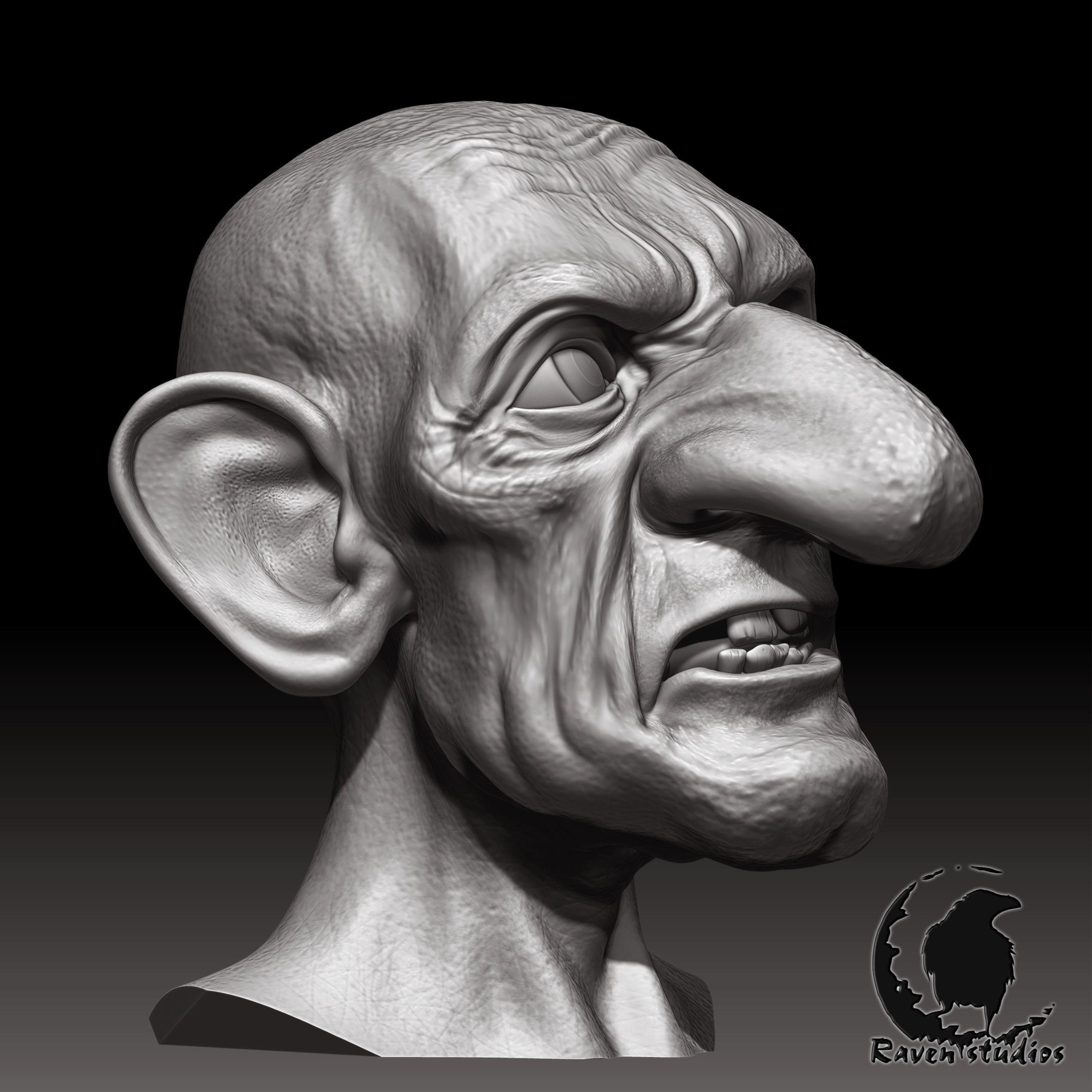 HD HEAD GNOME HEAD 3D print model_4