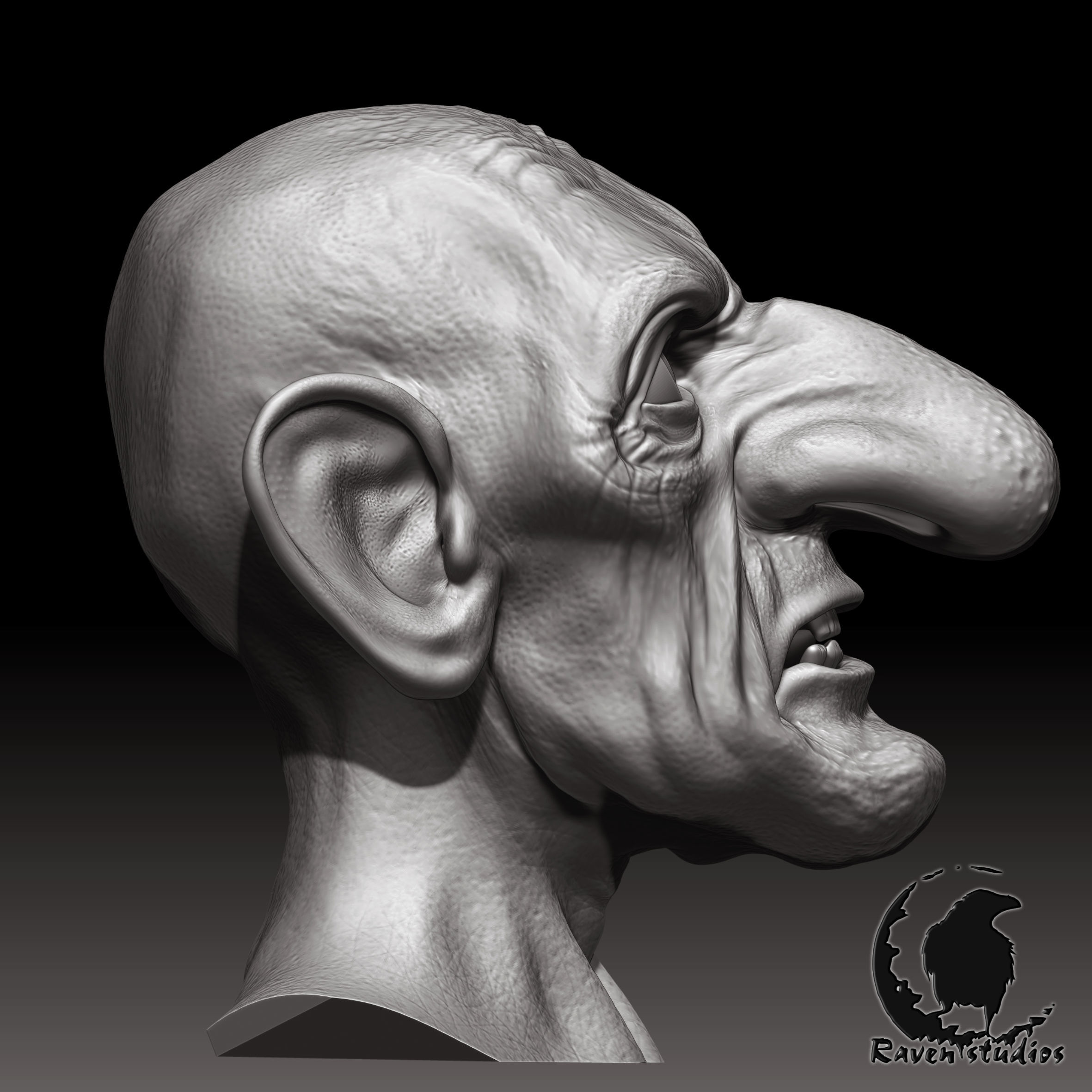 HD HEAD GNOME HEAD 3D print model_3