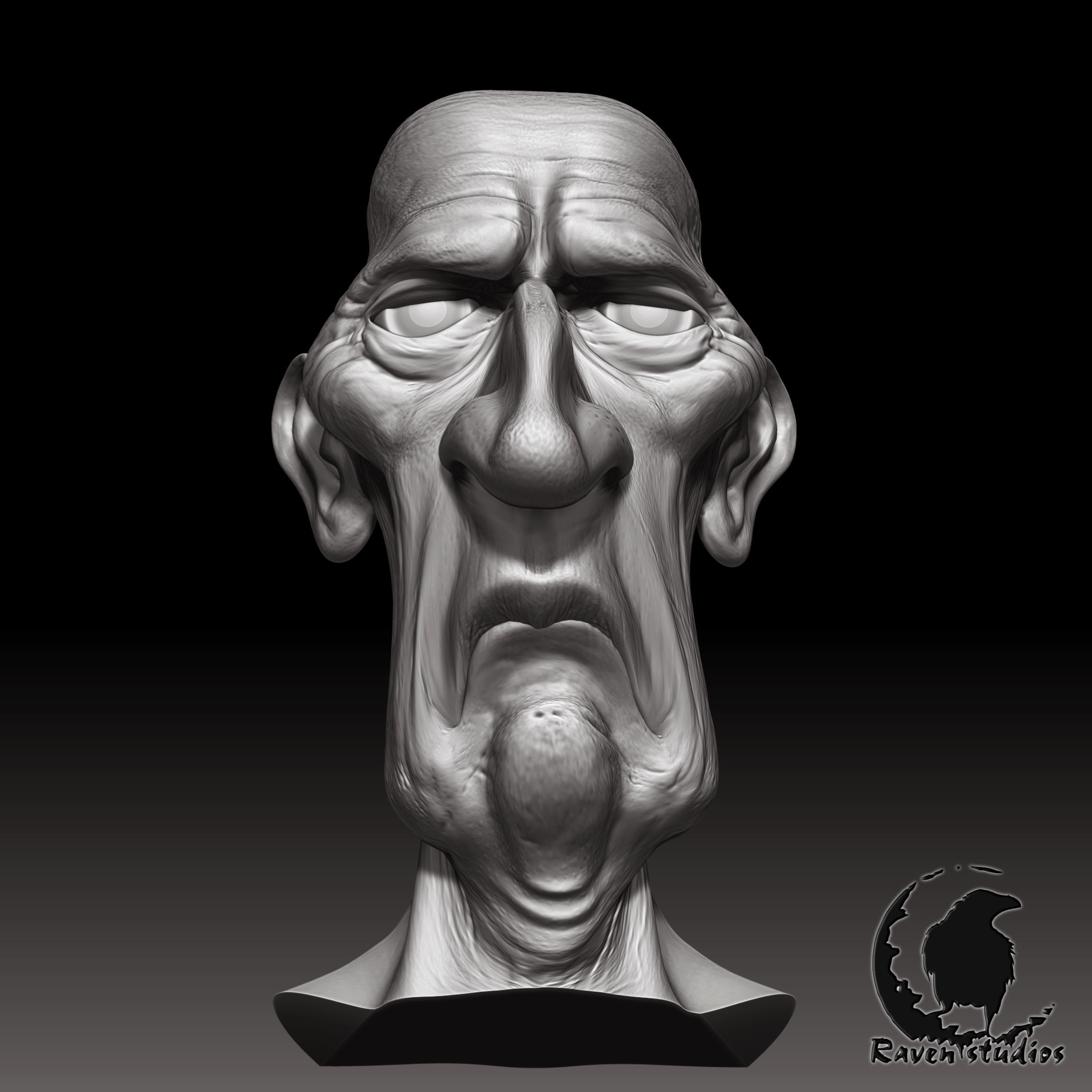 HD HEAD MISERY HEAD 3D print model_6