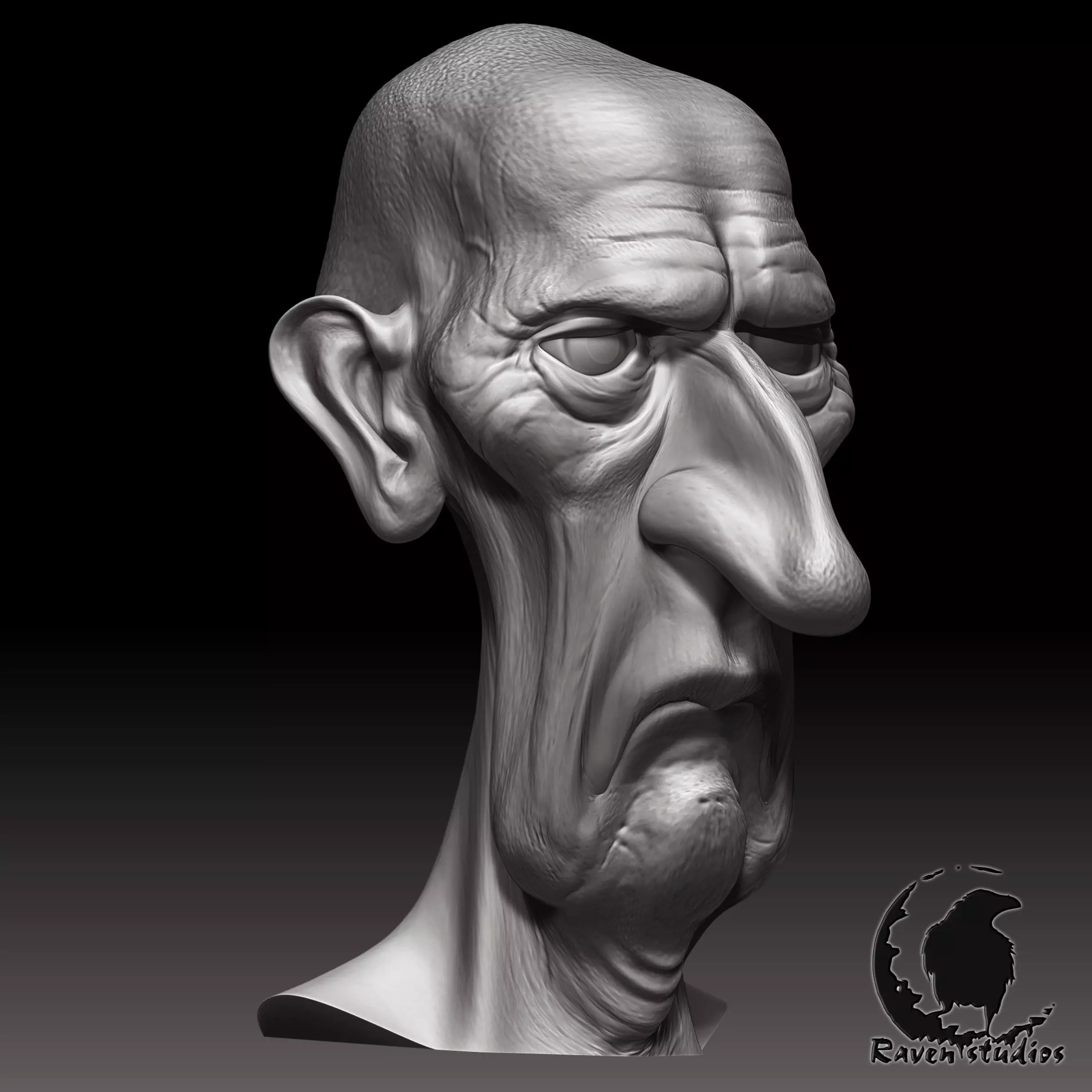 HD HEAD MISERY HEAD 3D print model_0