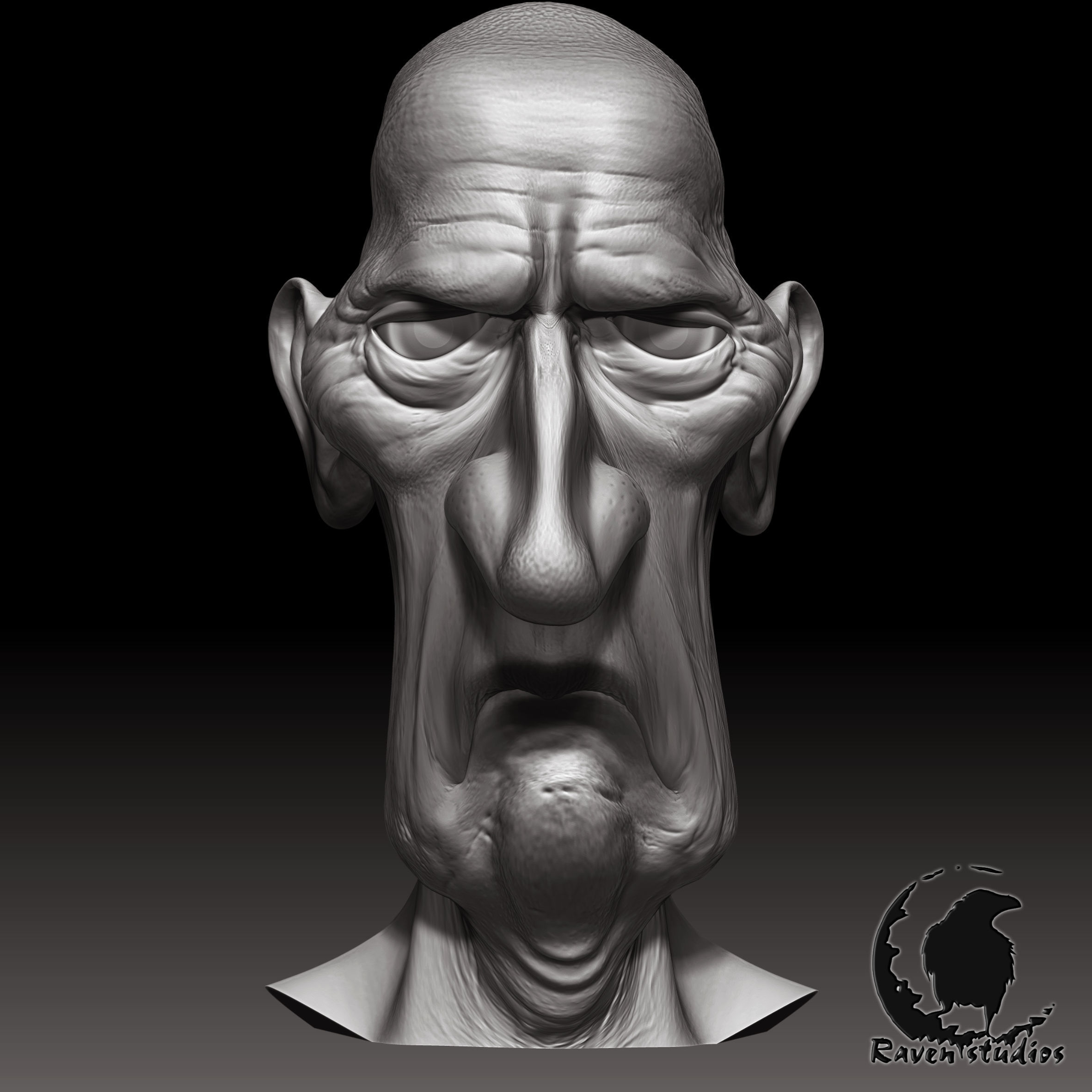 HD HEAD MISERY HEAD 3D print model_1