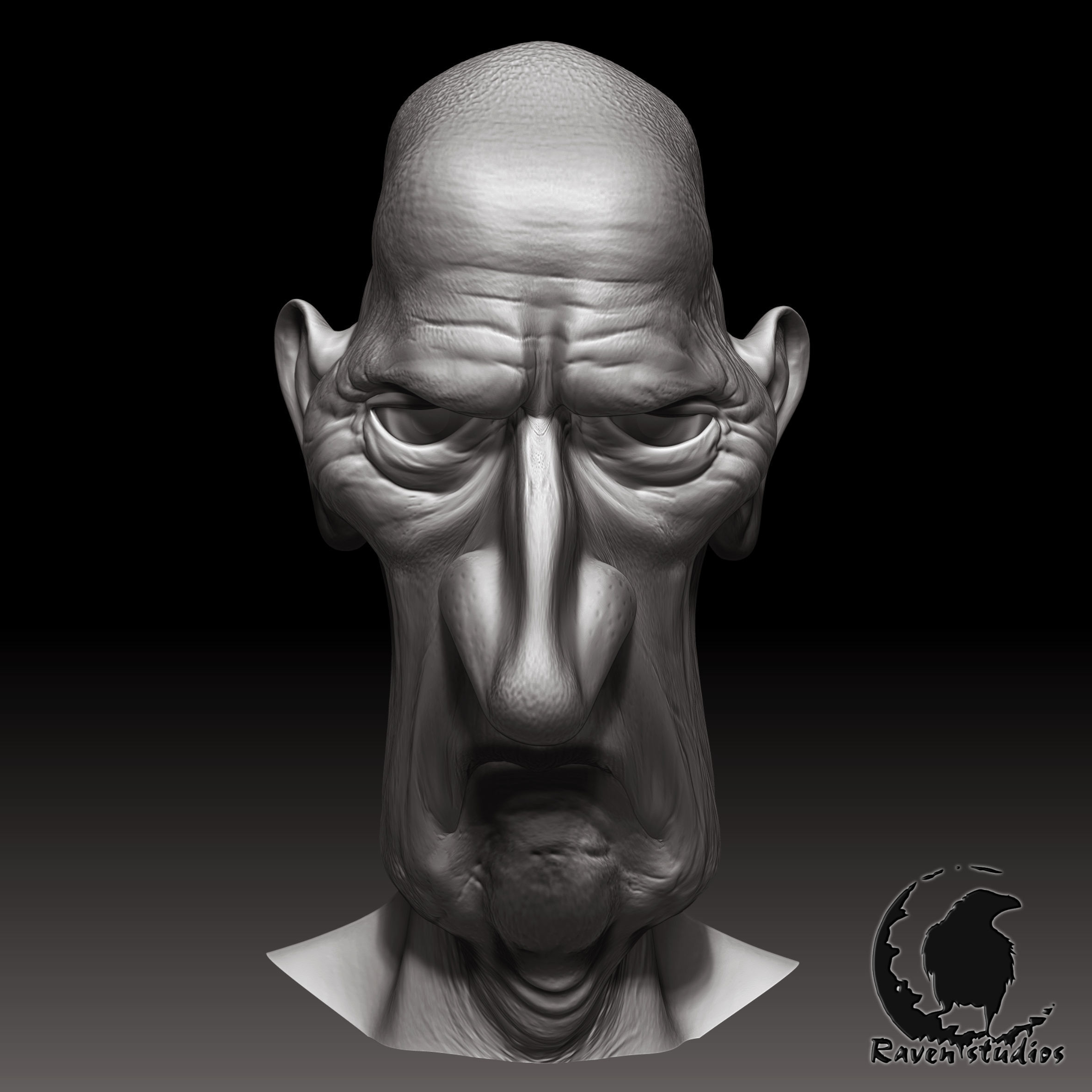 HD HEAD MISERY HEAD 3D print model_5