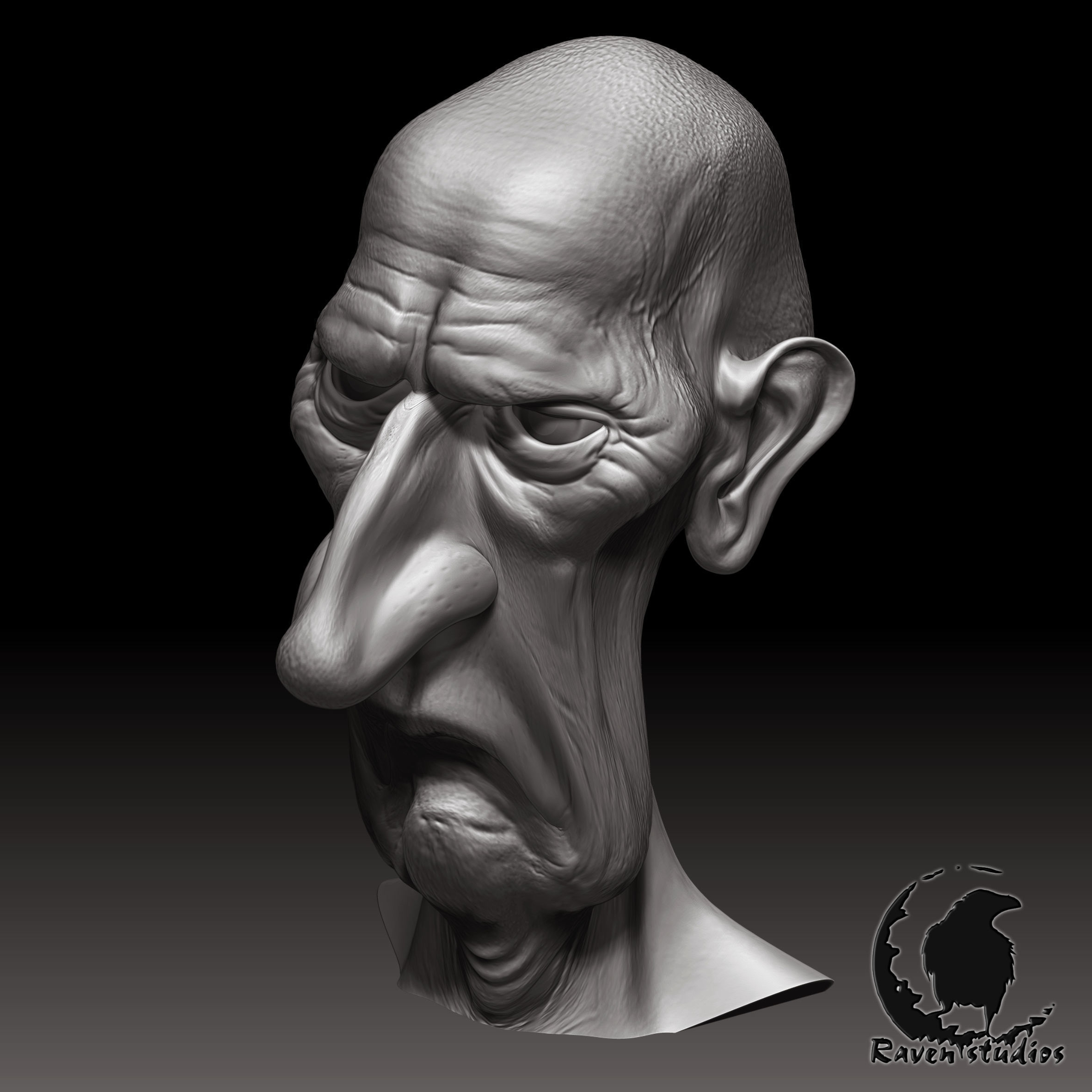 HD HEAD MISERY HEAD 3D print model_4