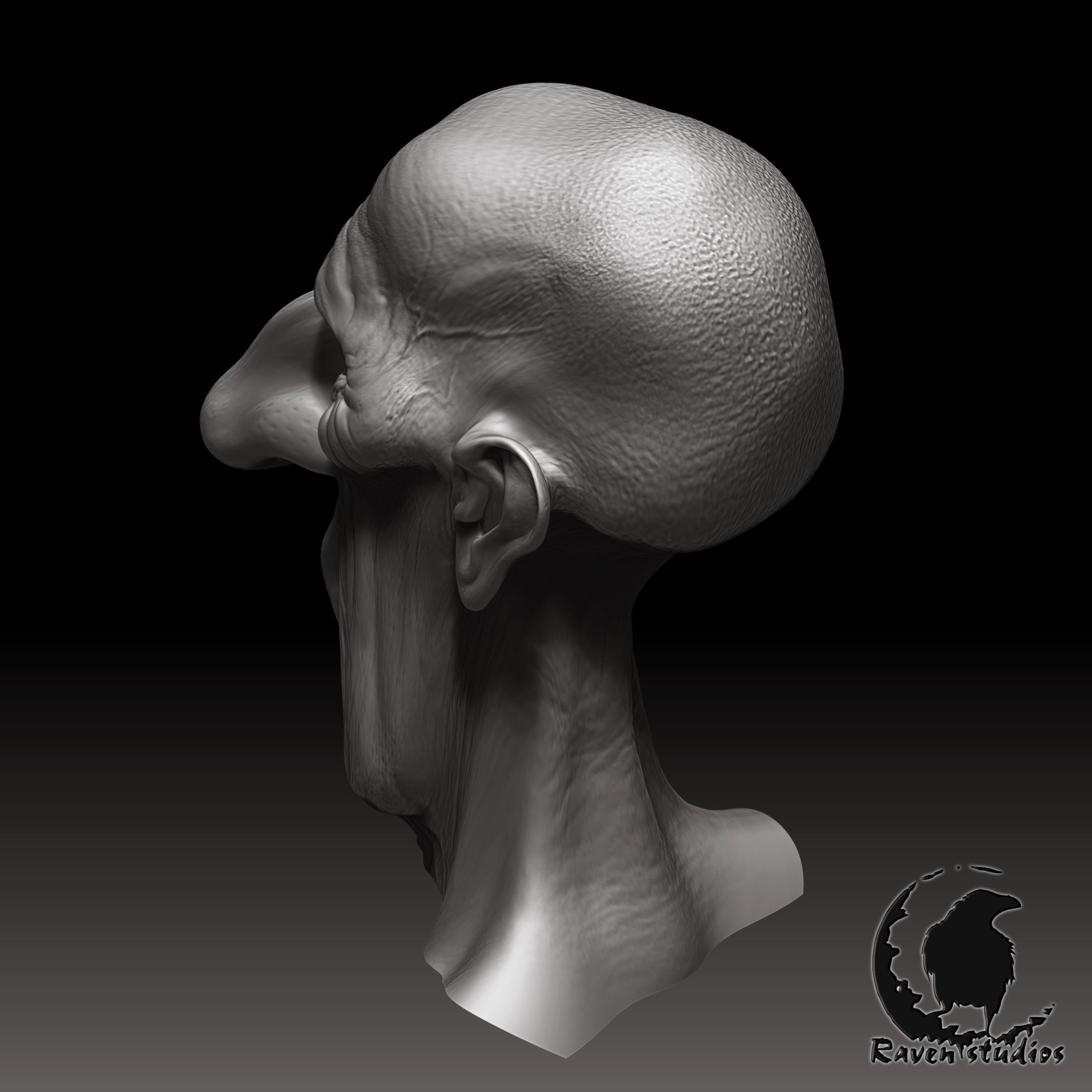 HD HEAD MISERY HEAD 3D print model_7