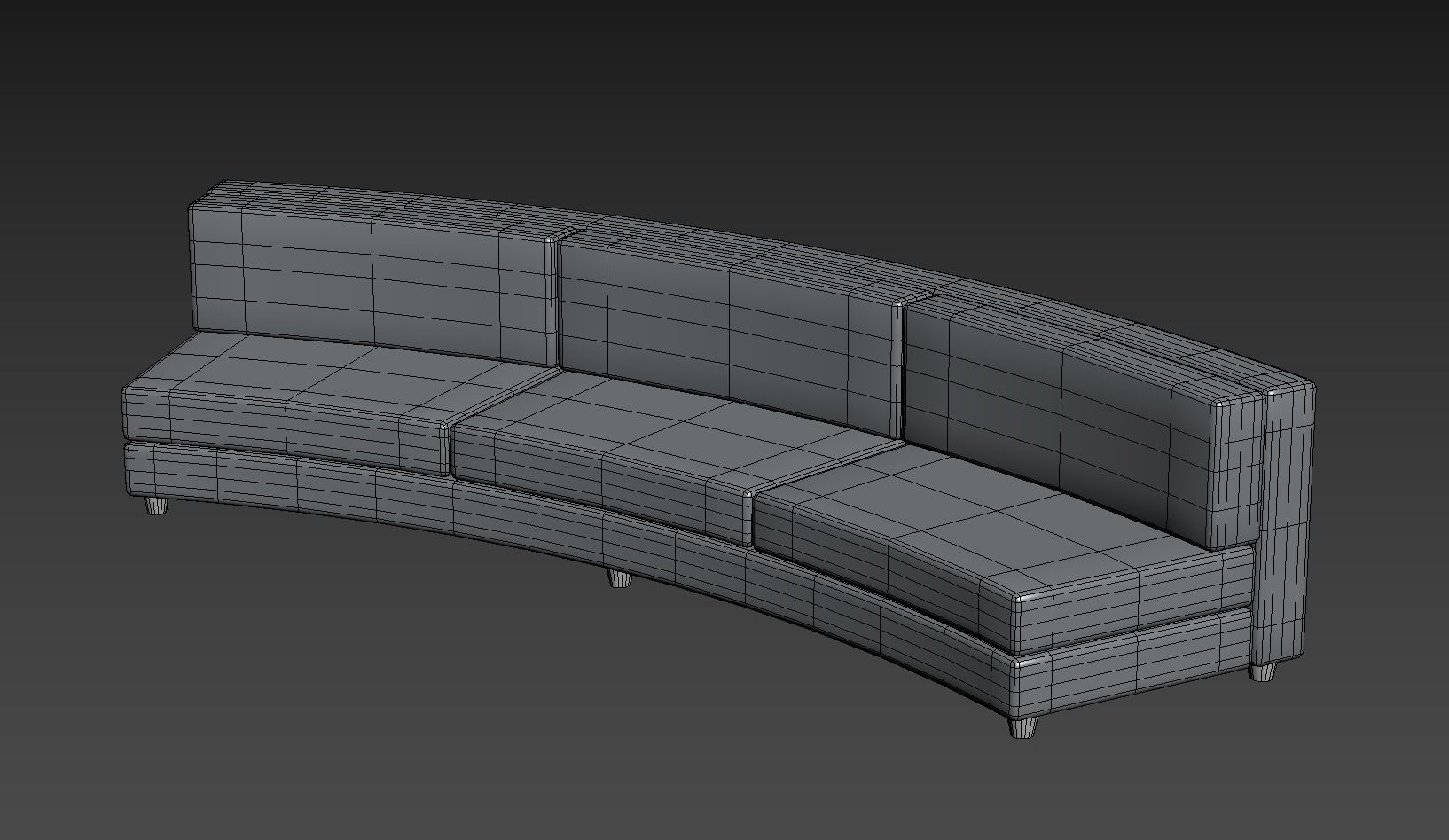 Curved Sofa 3D model_2