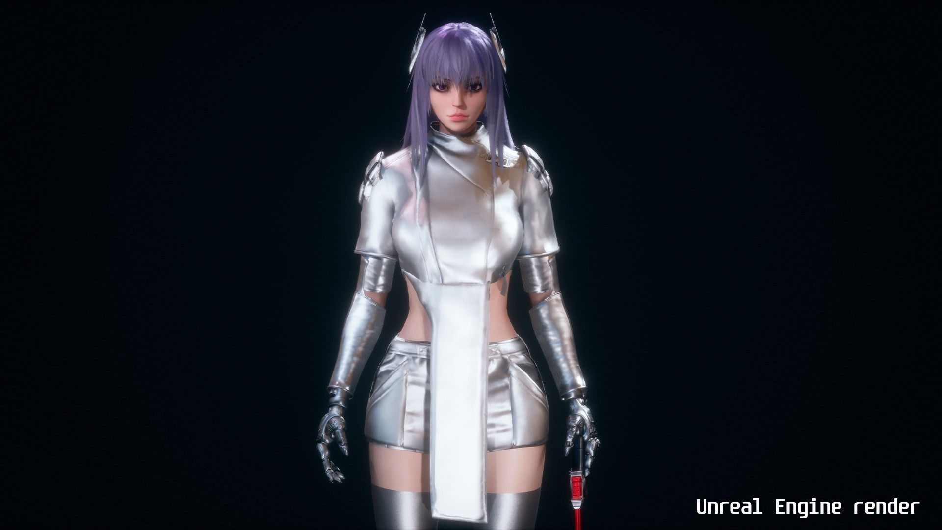 Samurai Girl Low-poly 3D model_13