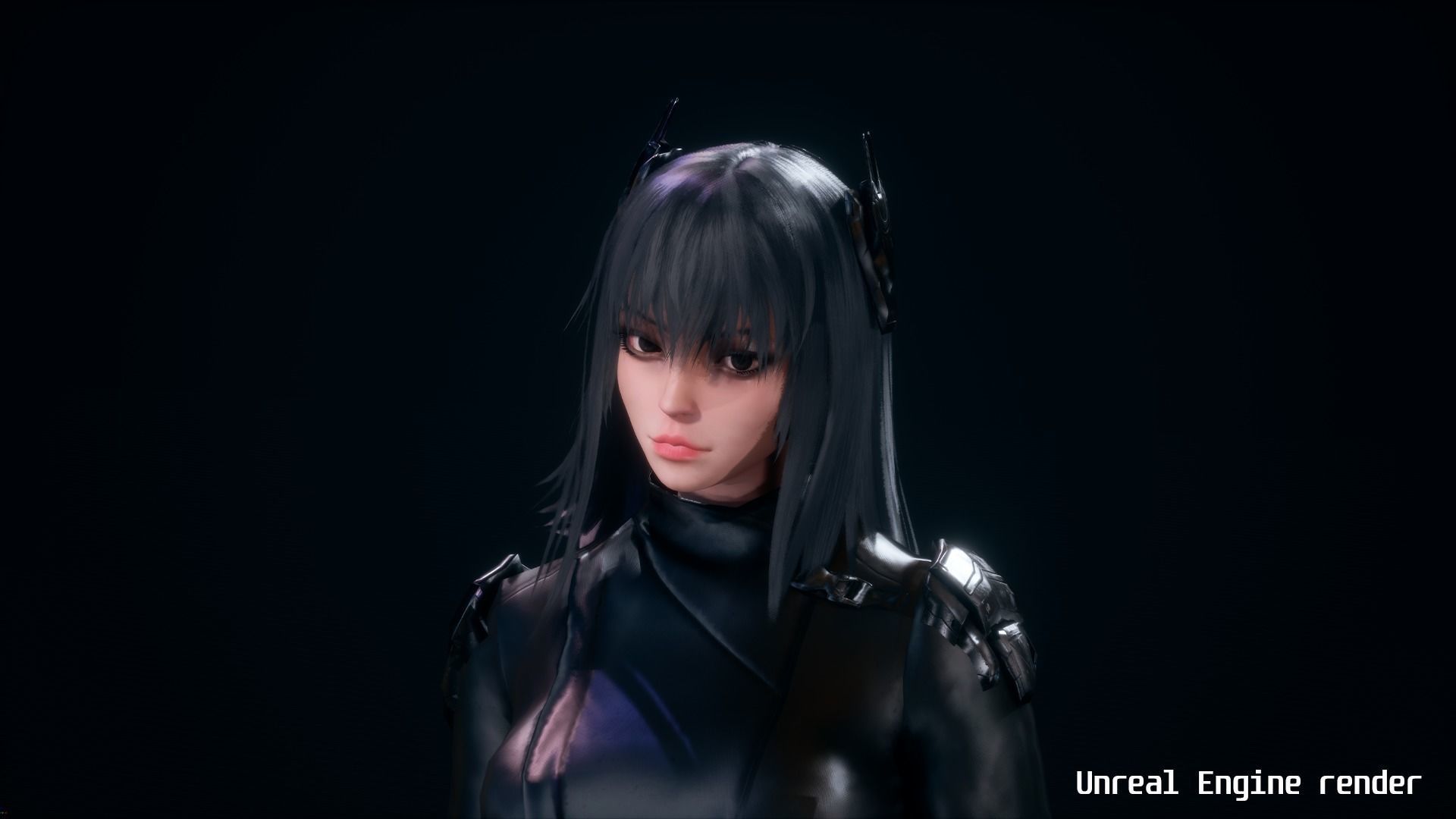 Samurai Girl Low-poly 3D model_11