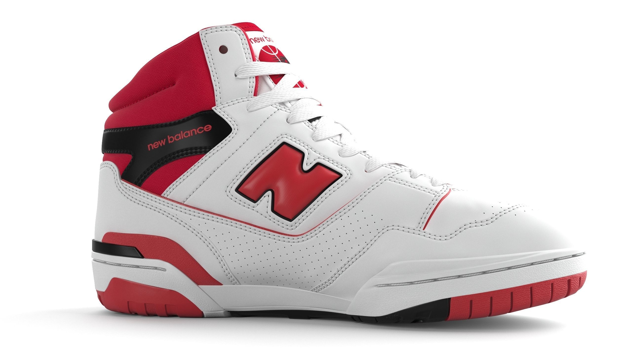 New balance 650 Red PBR Low-poly 3D model_8