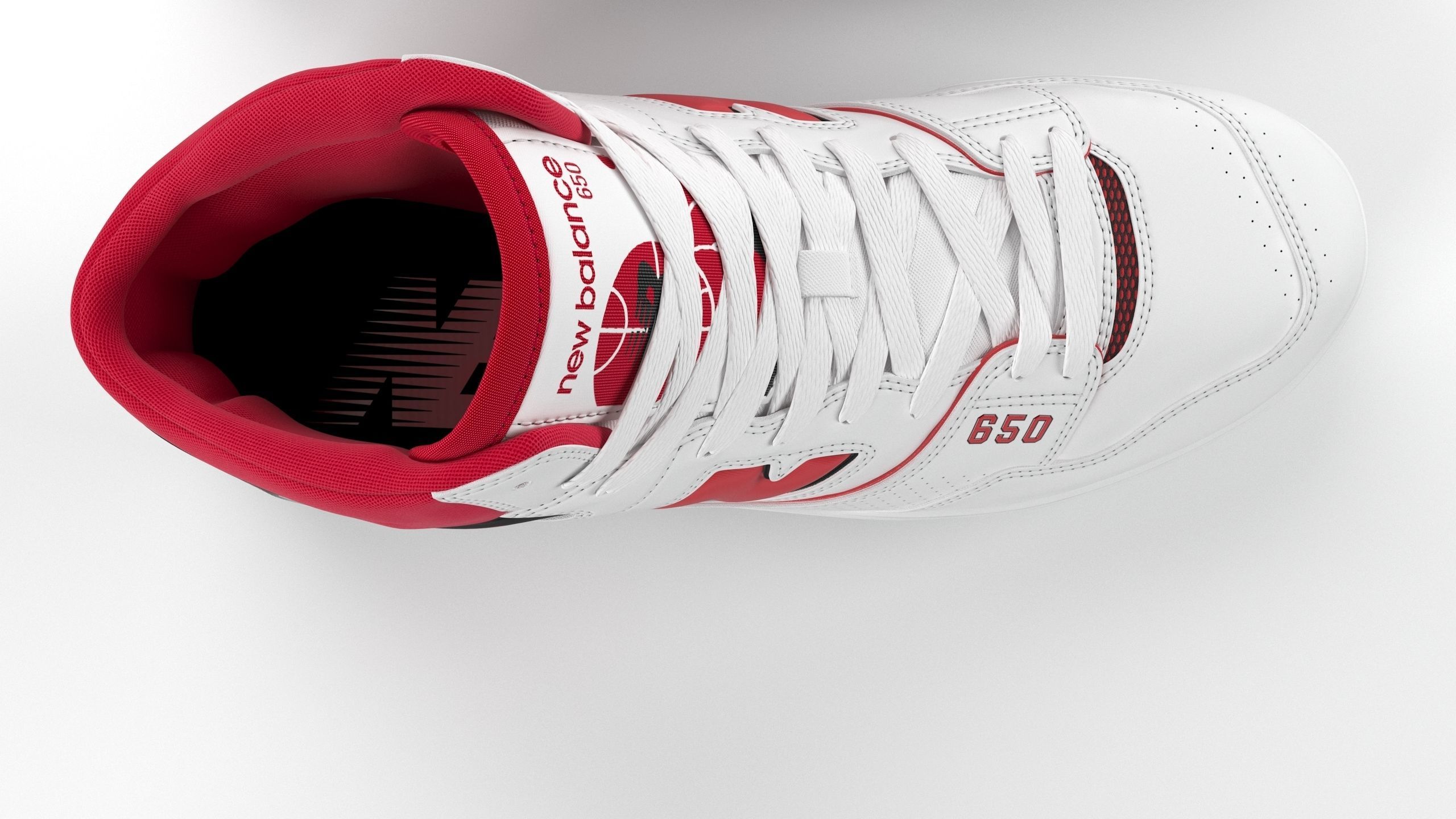 New balance 650 Red PBR Low-poly 3D model_4