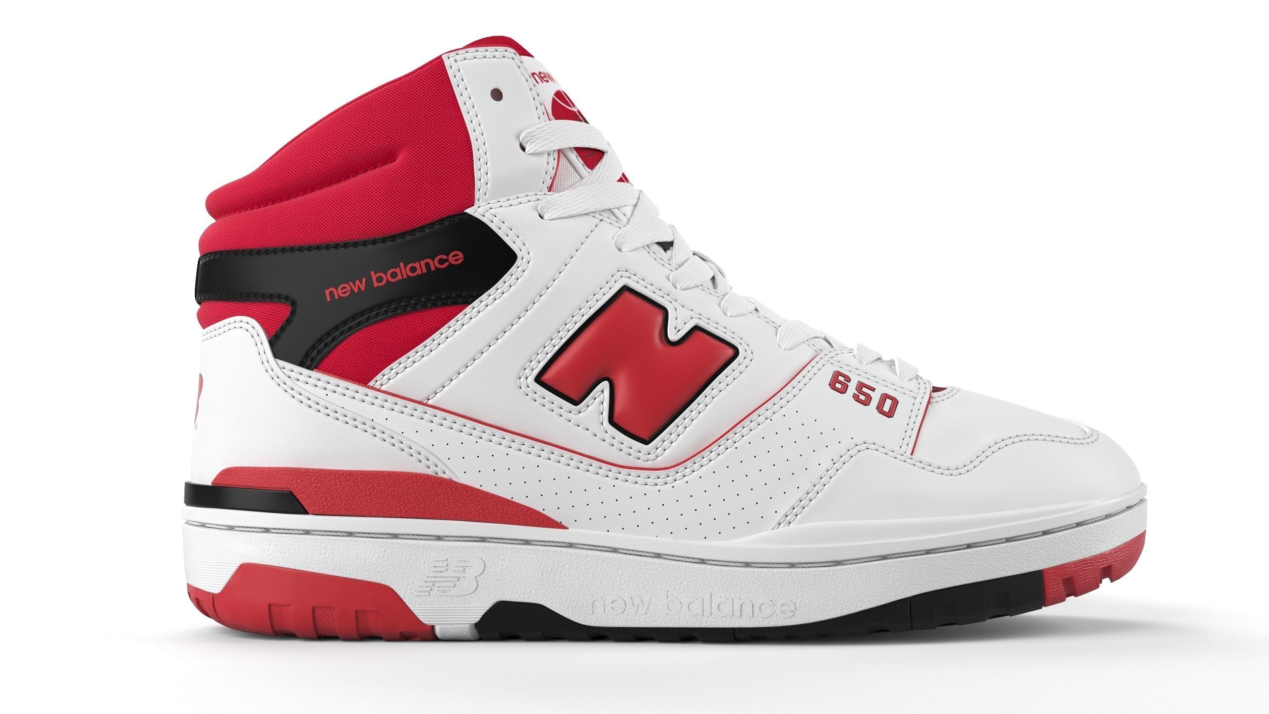 New balance 650 Red PBR Low-poly 3D model_2