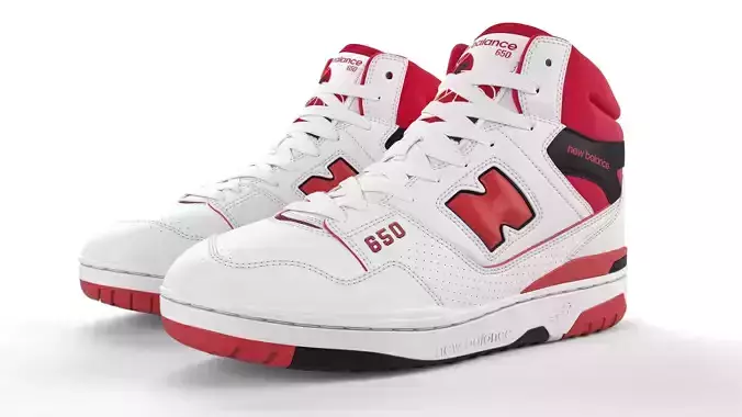 New balance 650 Red PBR Low-poly 3D model