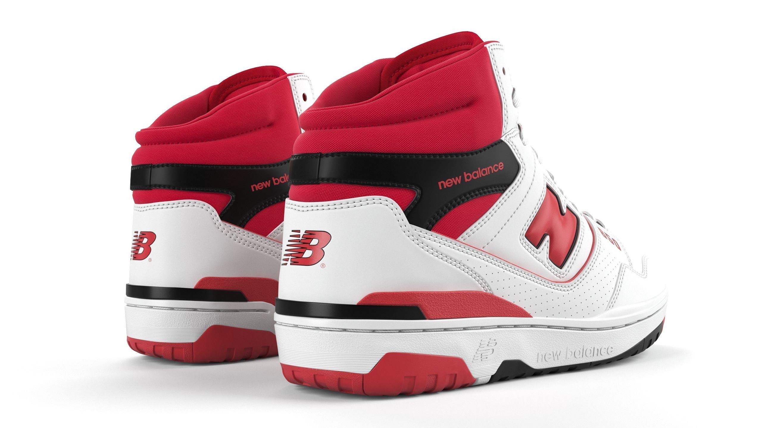New balance 650 Red PBR Low-poly 3D model_3