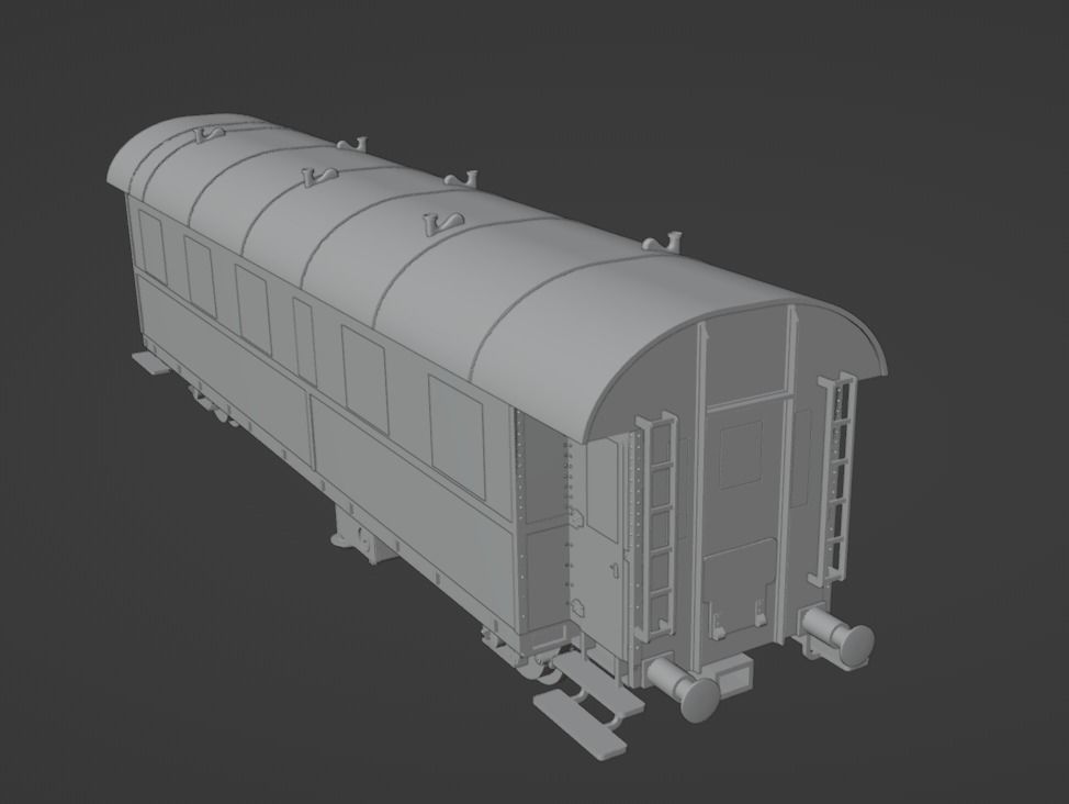 H0 1-87 scale passenger car Bi-29 Donnerbuechse 3D print model_3
