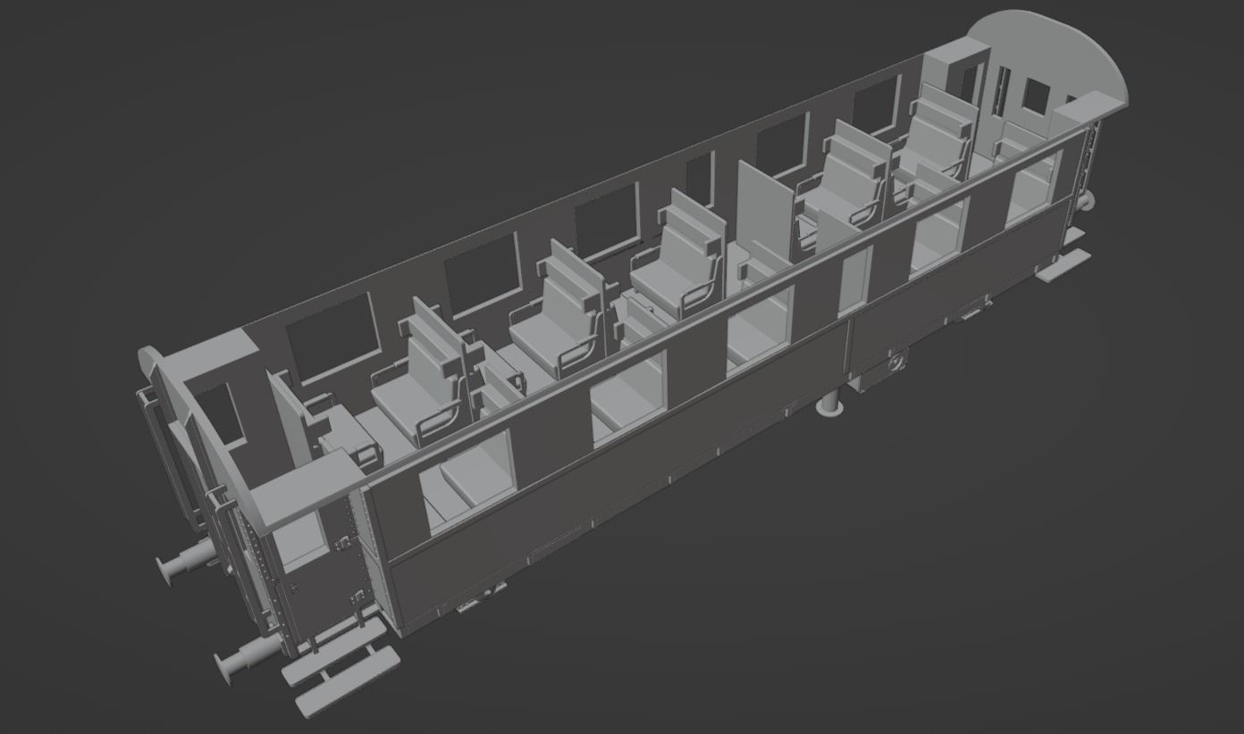 H0 1-87 scale passenger car Bi-29 Donnerbuechse 3D print model_6