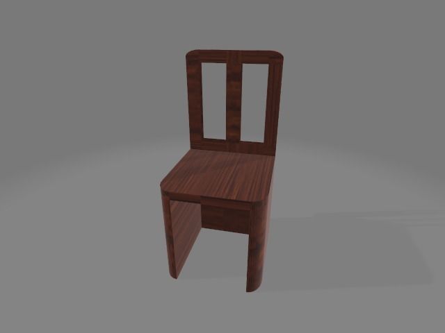 wooden chair  Free 3D model_4