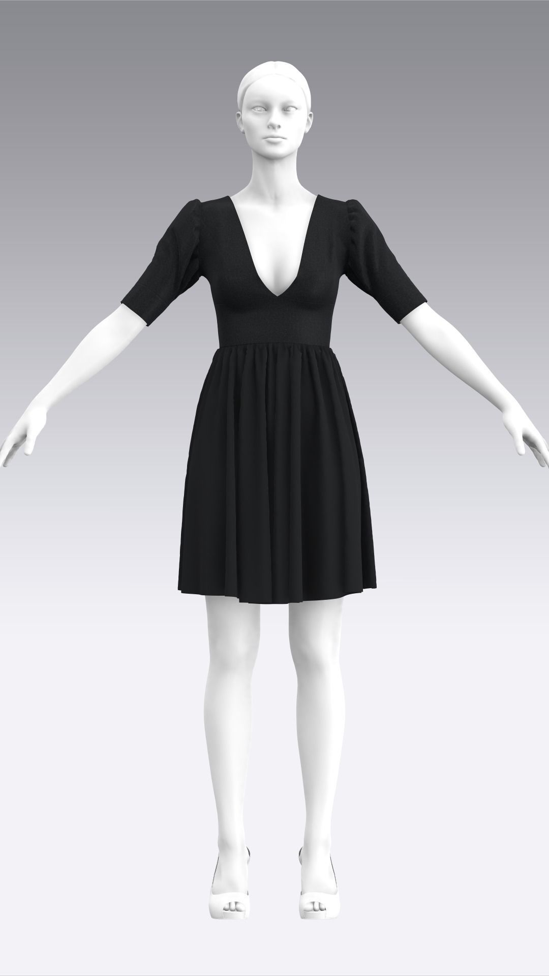 Dress Outfits MD CLO 3D ZPRJ ZPAC project files 3D model_11