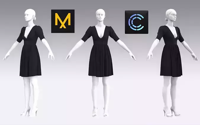 Dress Outfits MD CLO 3D ZPRJ ZPAC project files 3D model