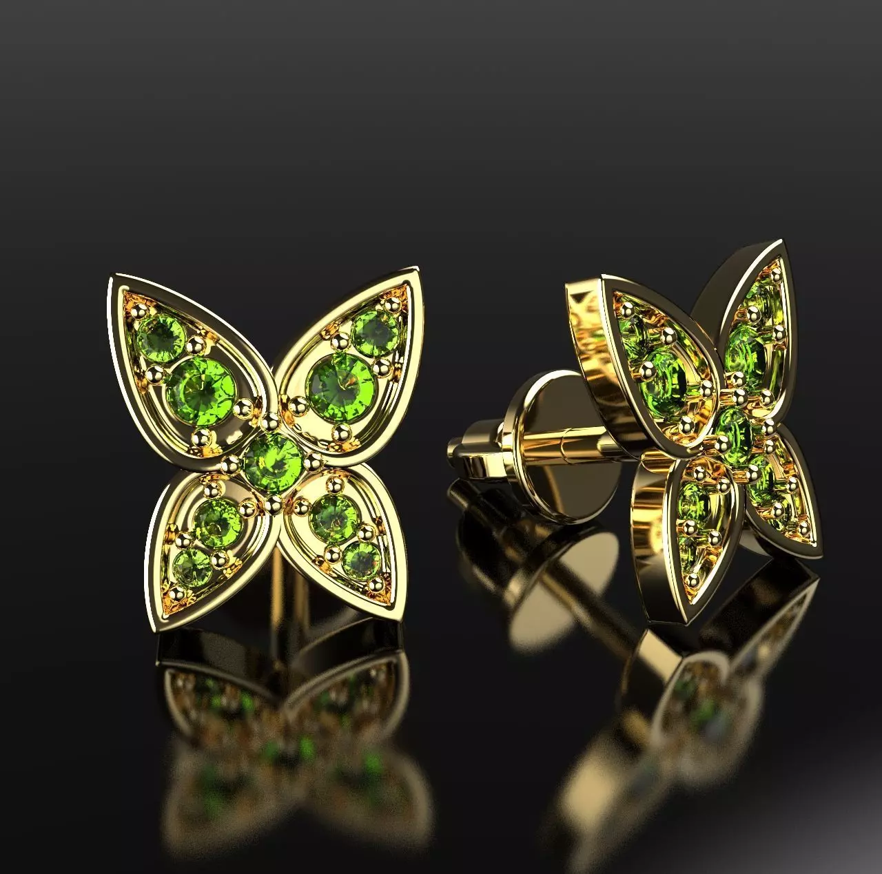 Earrings butterfly 3D print model