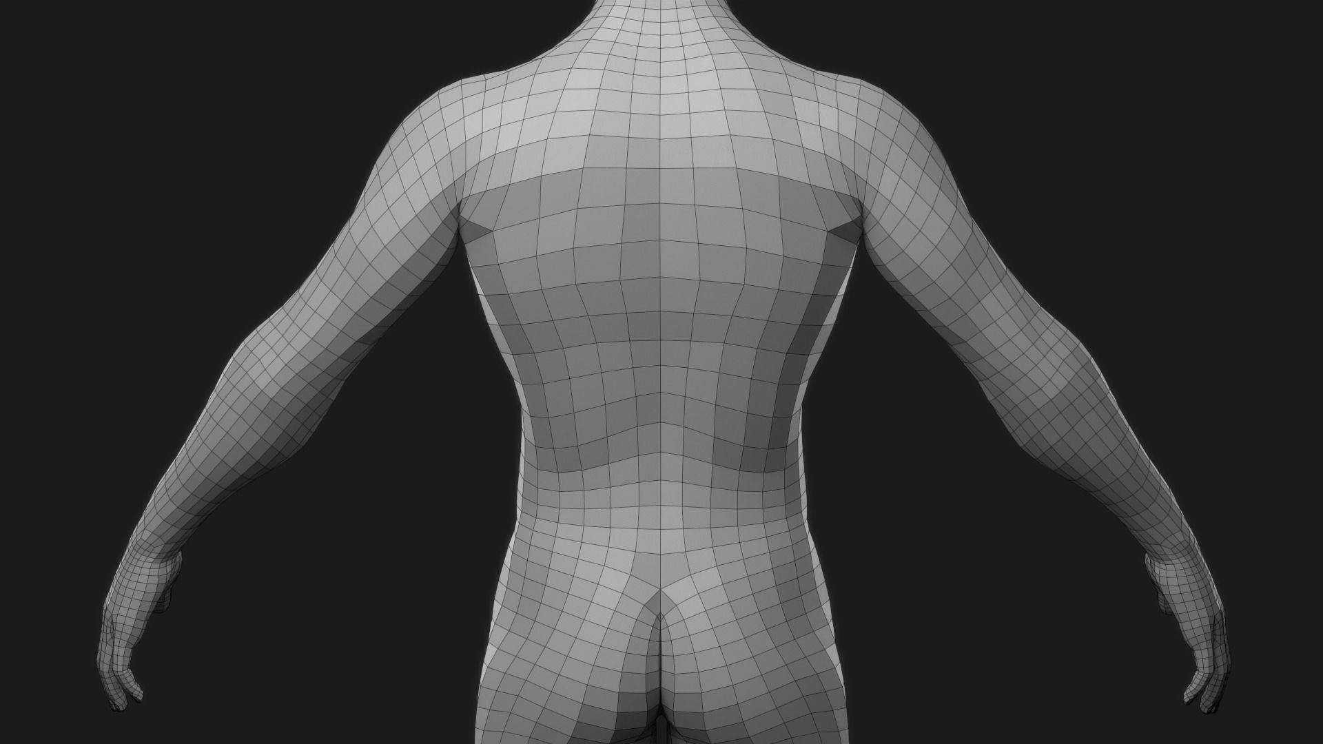 Realistic Man Body Basemesh Low-poly 3D model_22