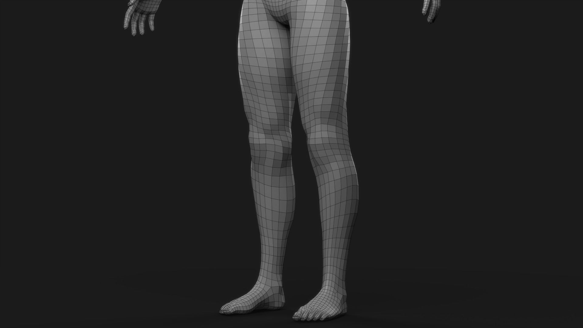 Realistic Man Body Basemesh Low-poly 3D model_30