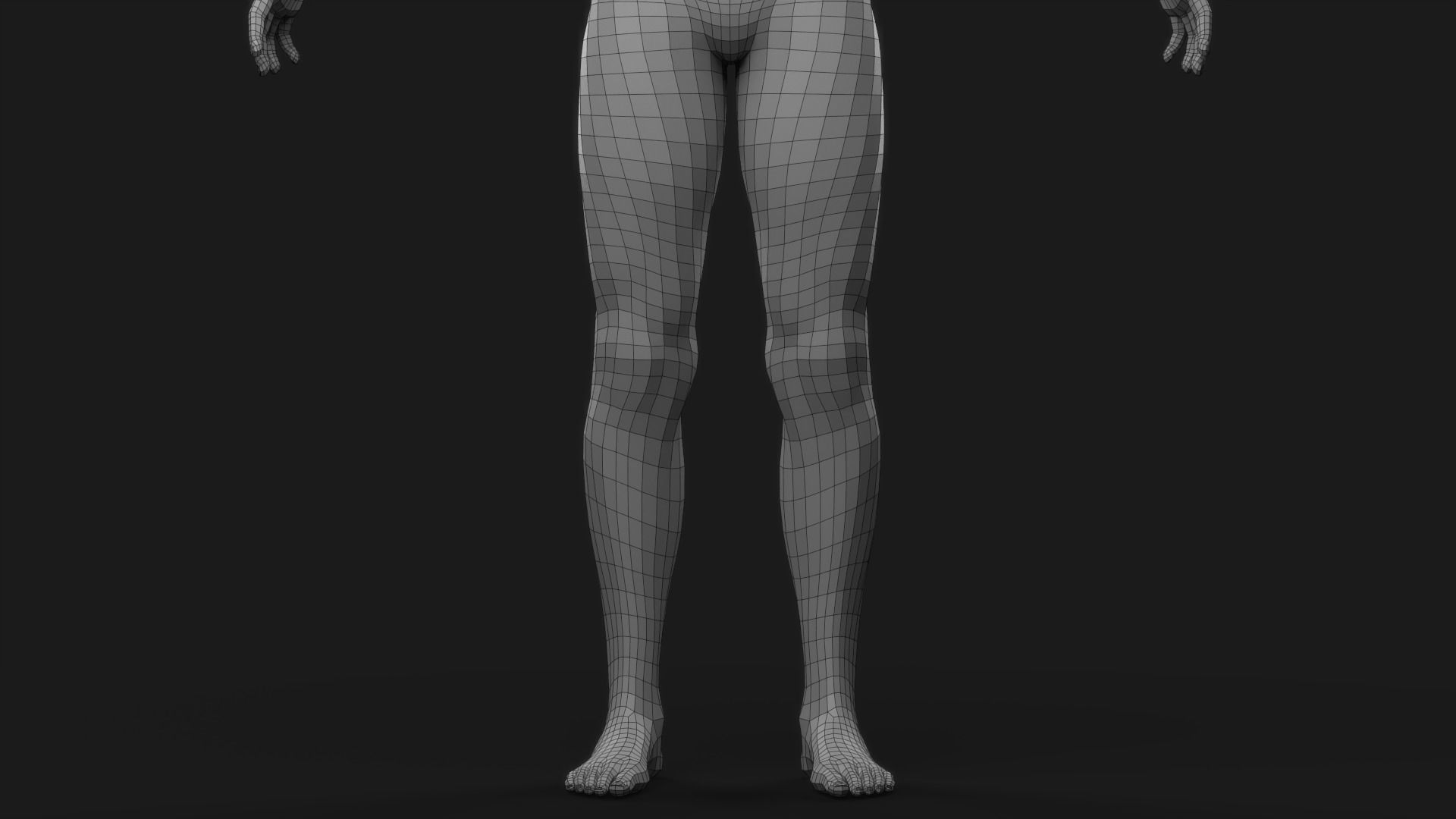 Realistic Man Body Basemesh Low-poly 3D model_31