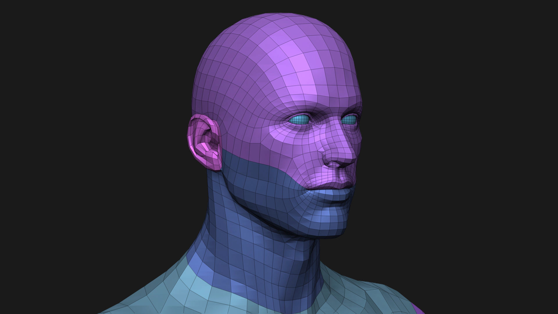Realistic Man Body Basemesh Low-poly 3D model_39
