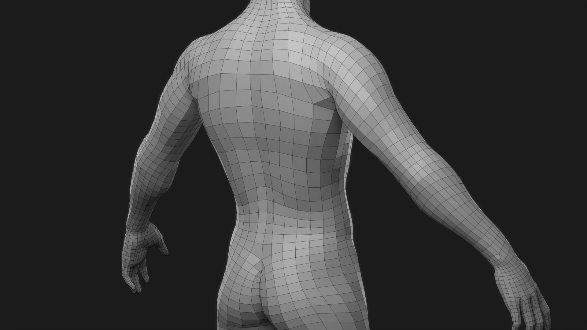 Realistic Man Body Basemesh Low-poly 3D model_21