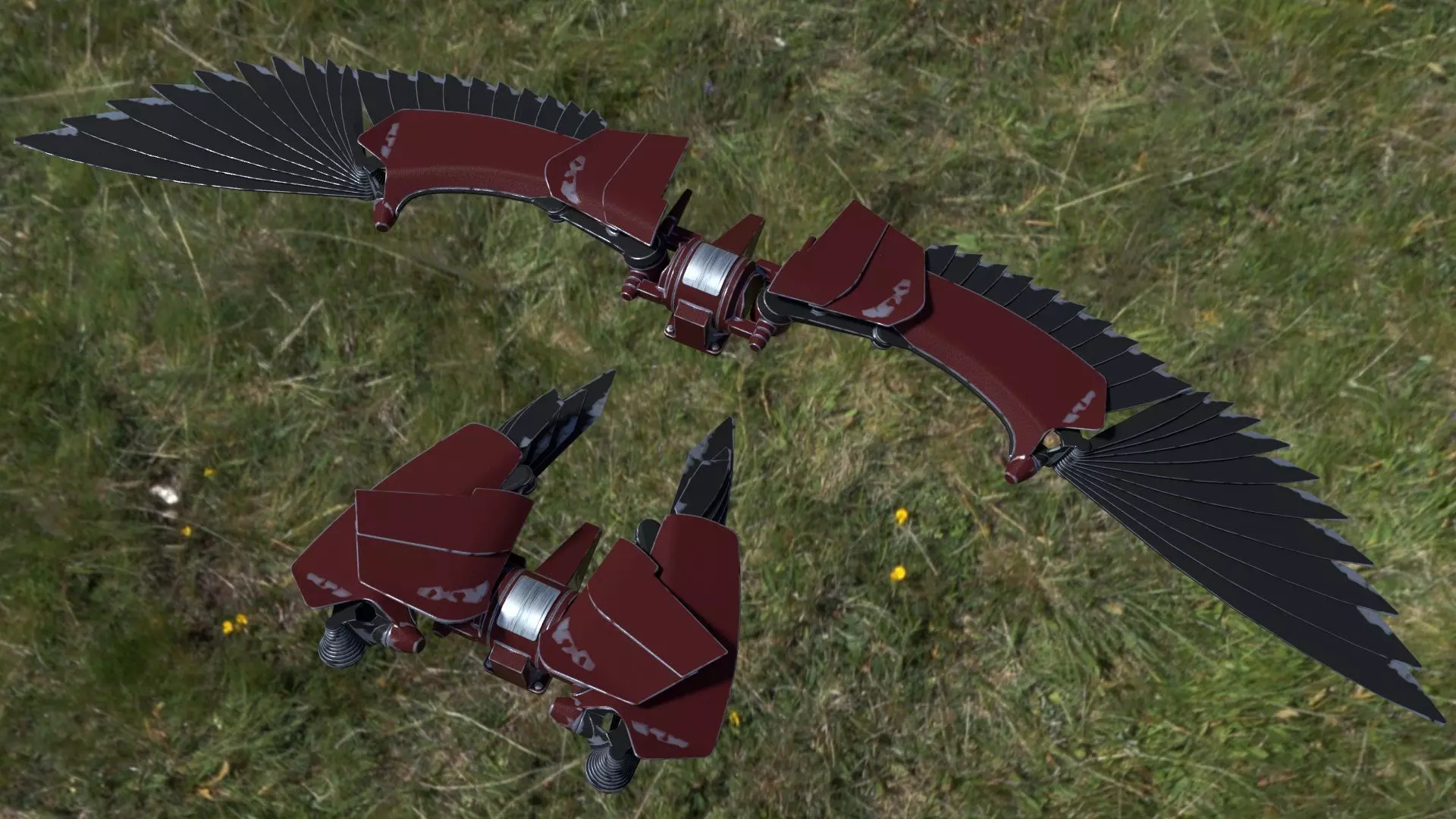 Animated Robot Wings Textured version 3D model