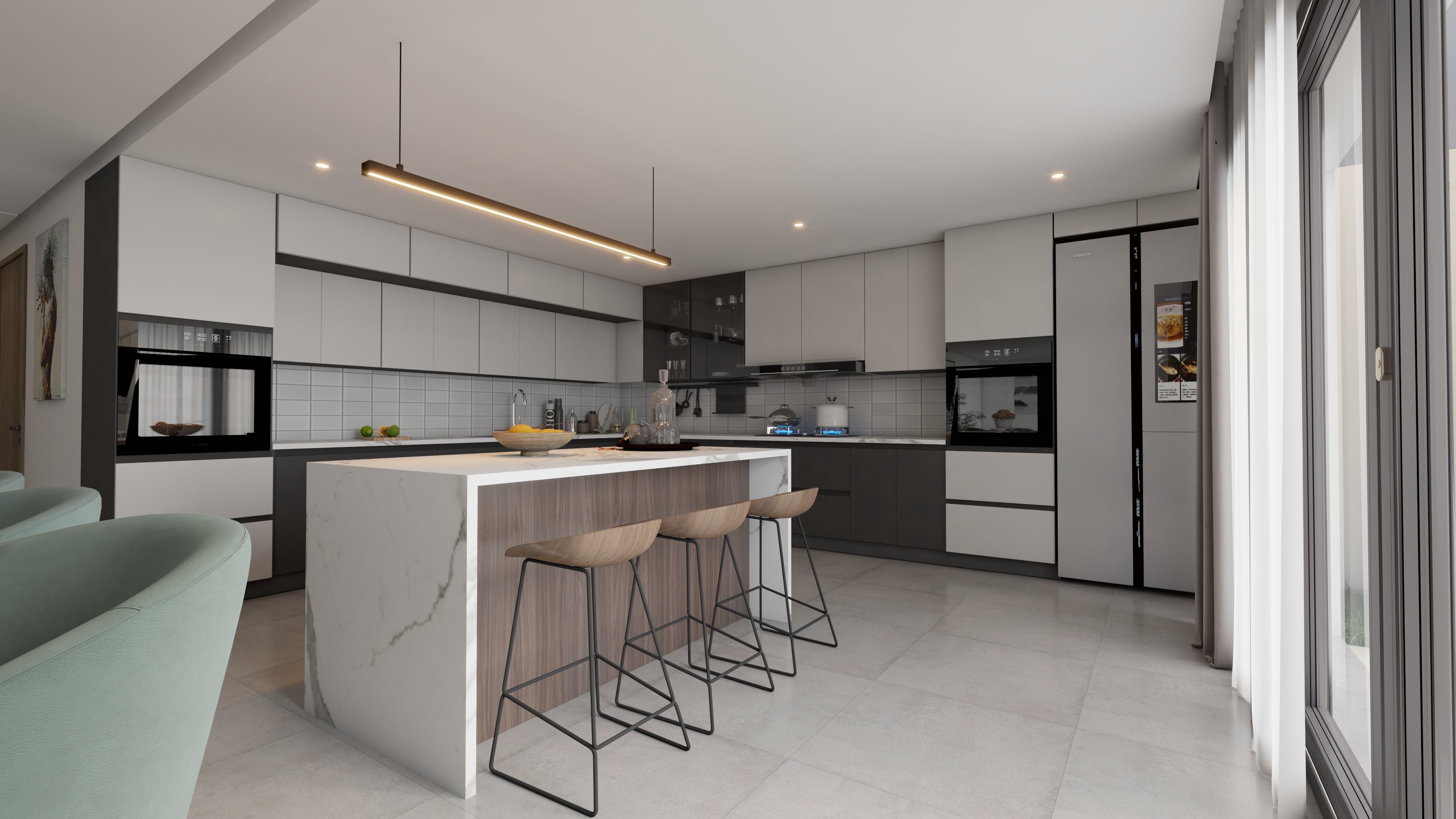 kitchen interior Scene for Sketchup Vray Render 3D model 3D model_4