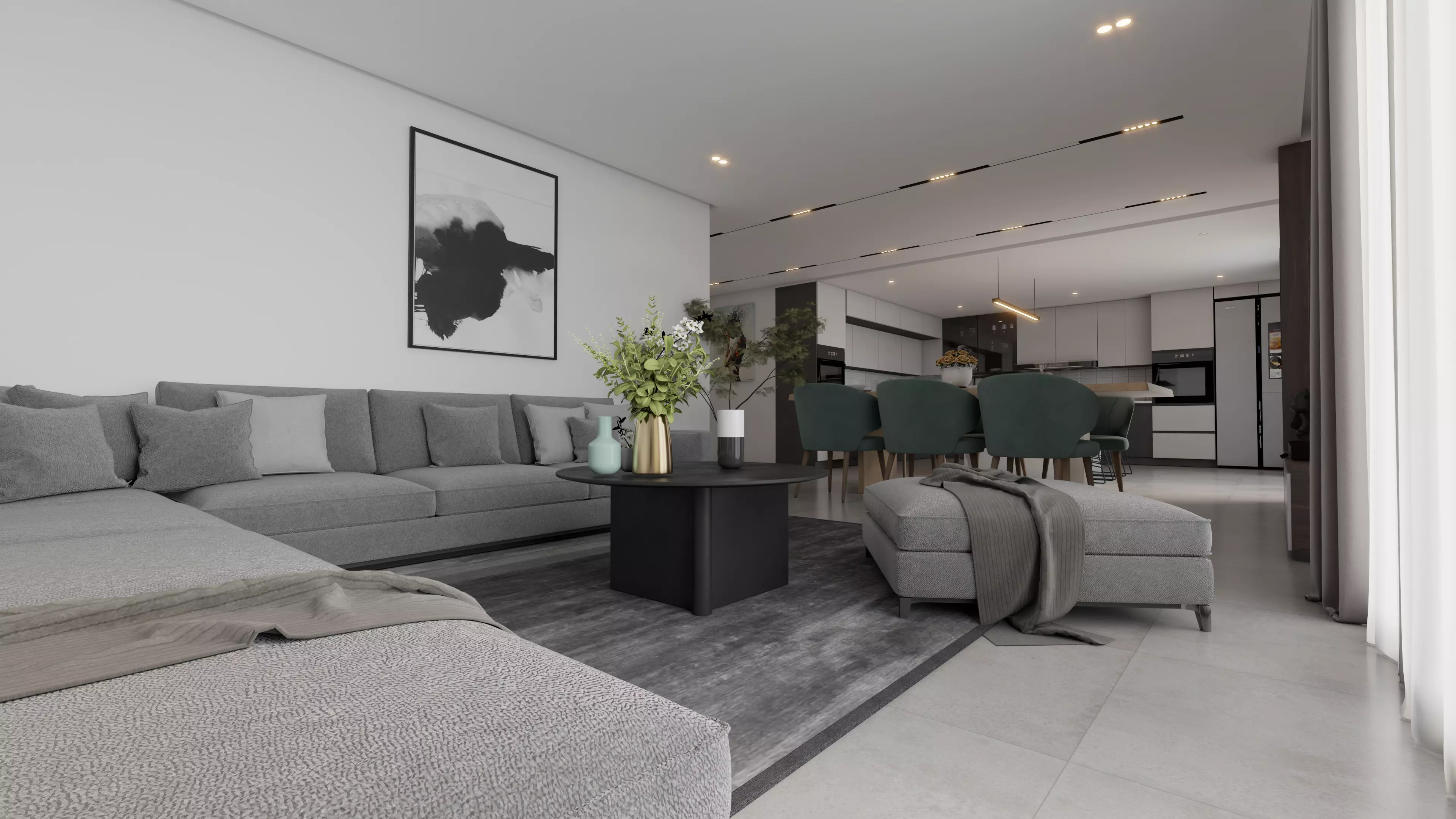 kitchen interior Scene for Sketchup Vray Render 3D model 3D model_0