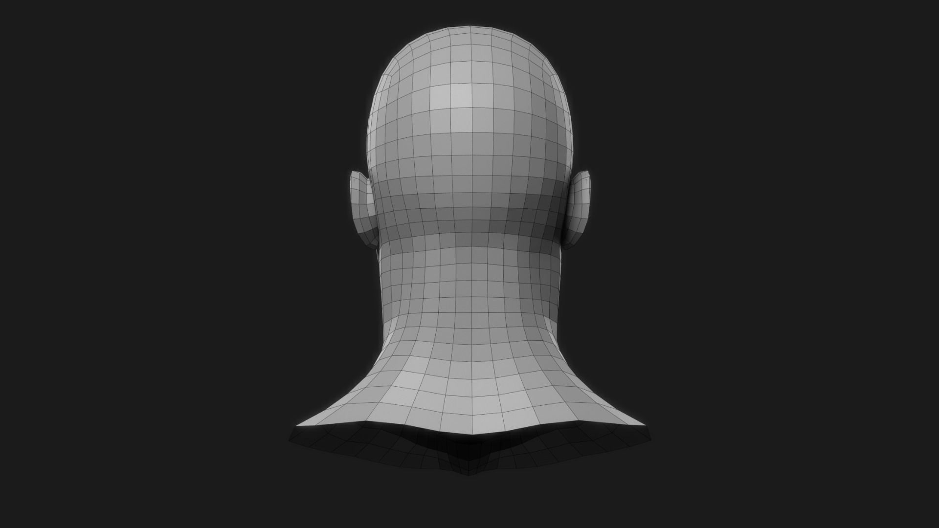Realistic Man Head Low-poly 3D model_8