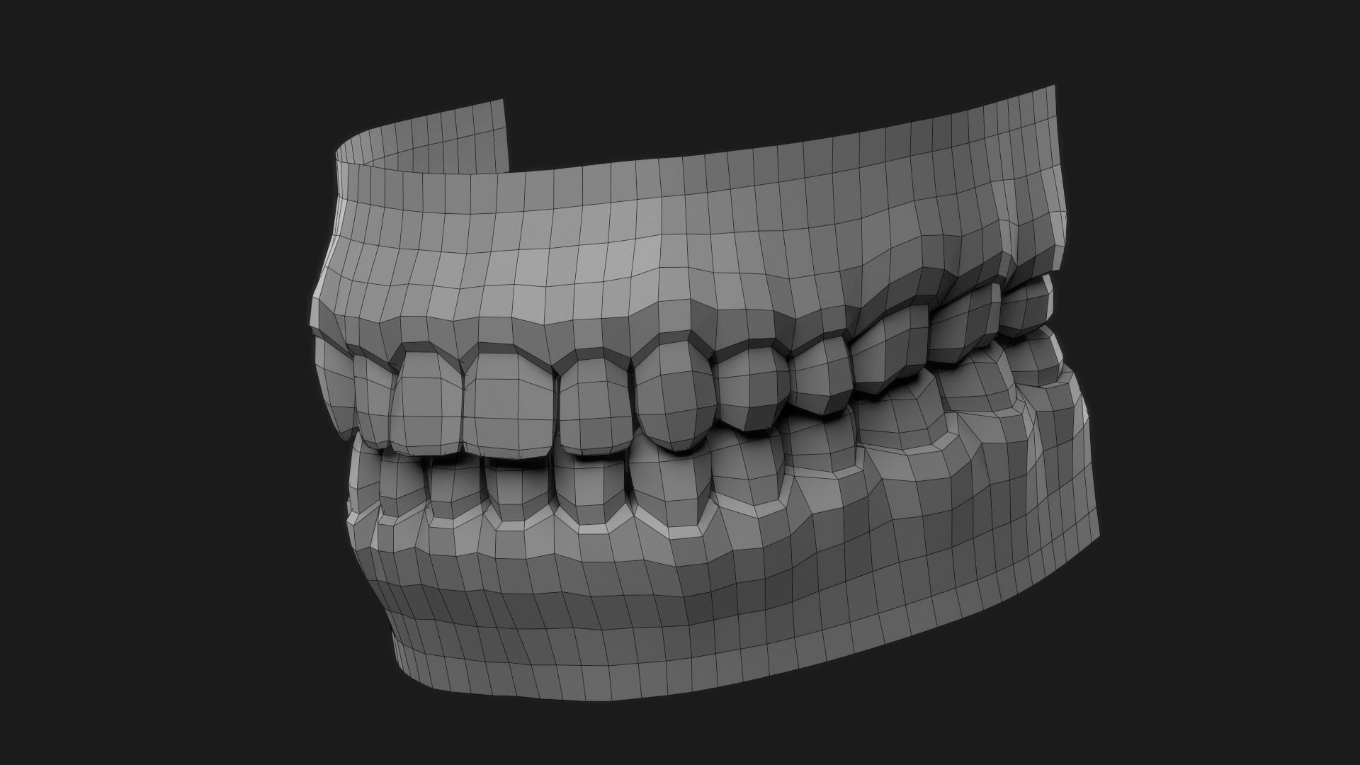Realistic Man Head Low-poly 3D model_16
