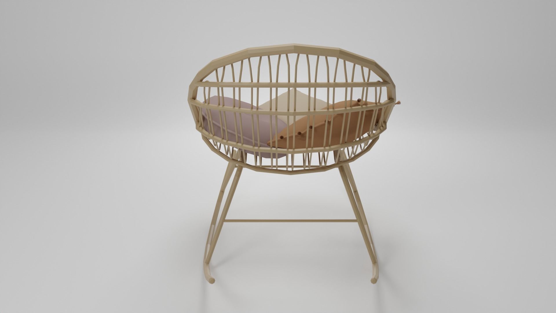 Rocking chair Low-poly 3D model_7