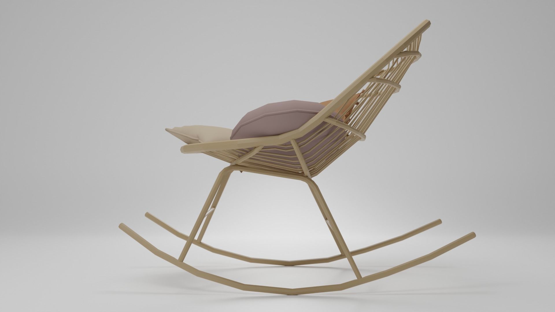 Rocking chair Low-poly 3D model_9