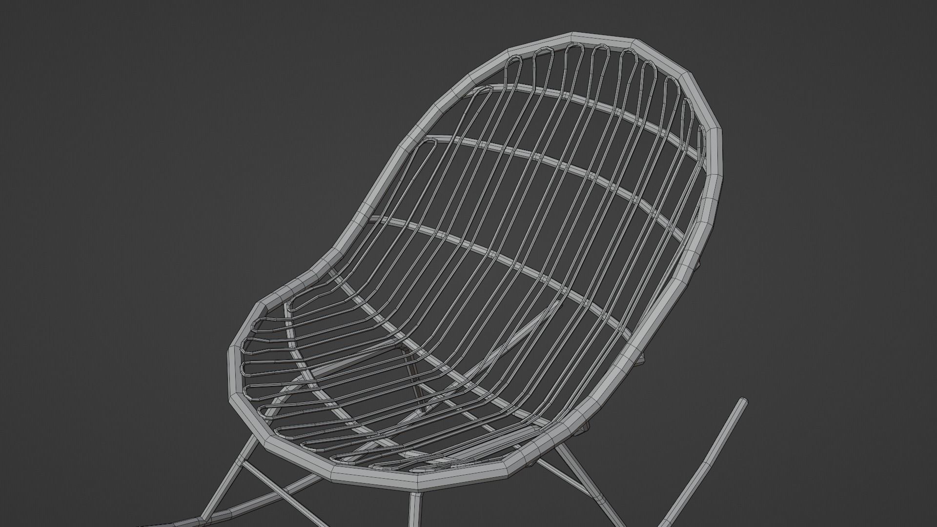 Rocking chair Low-poly 3D model_12