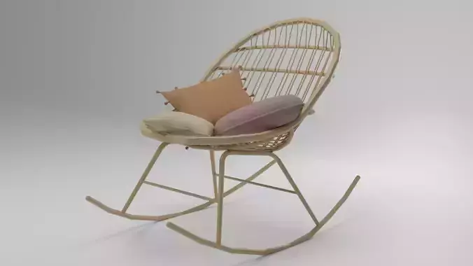 Rocking chair Low-poly 3D model