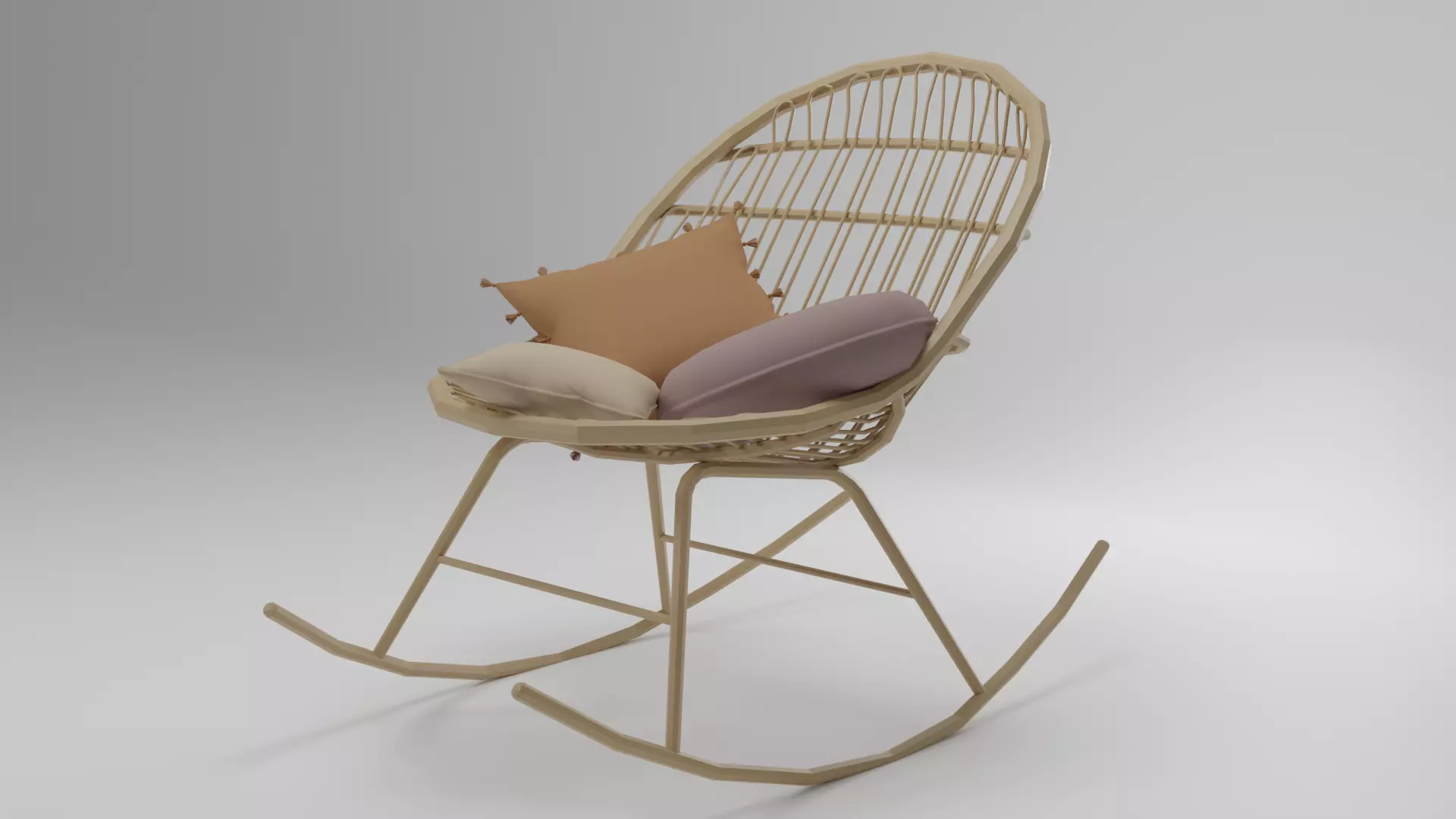 Rocking chair Low-poly 3D model_0