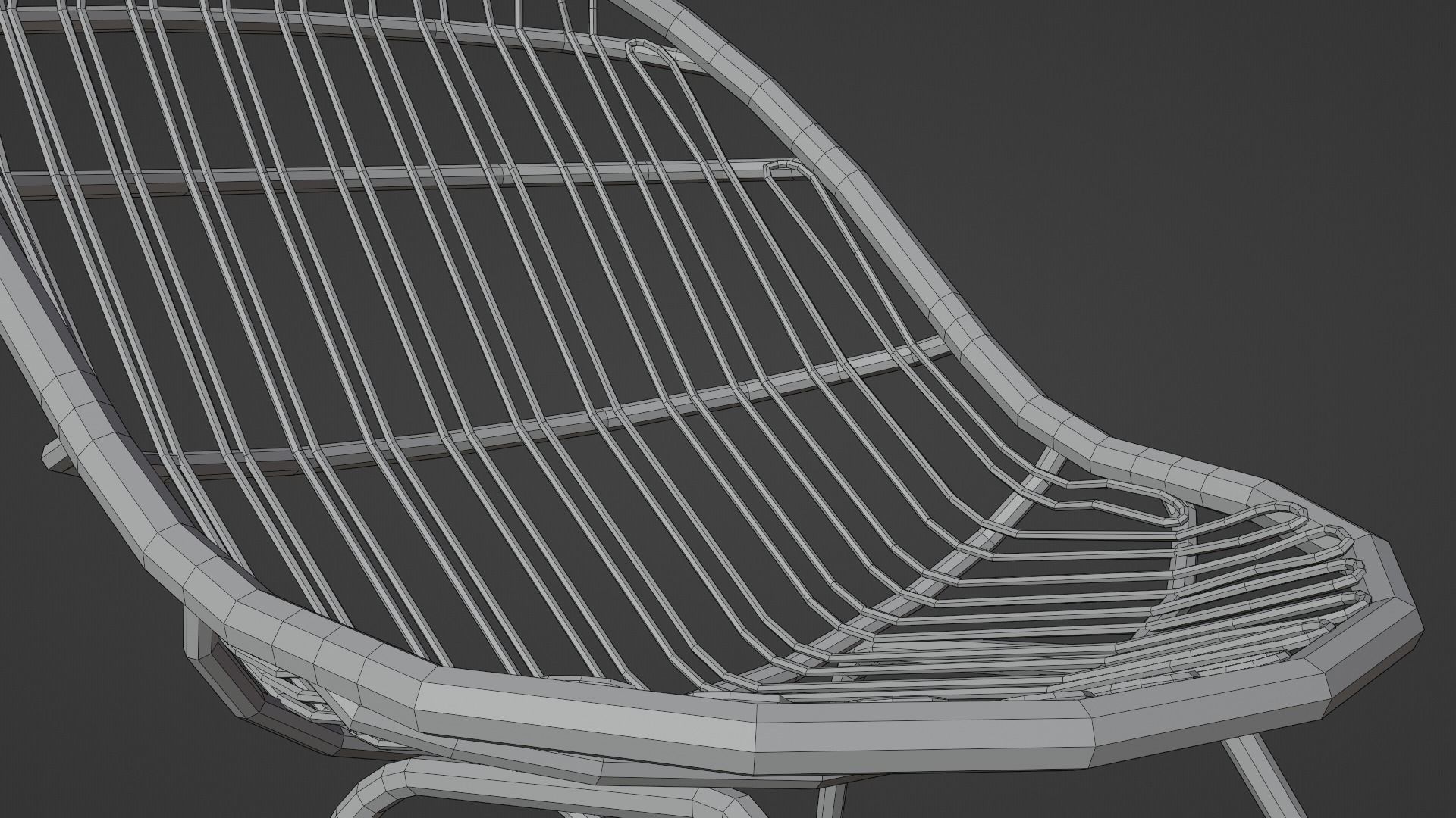 Rocking chair Low-poly 3D model_14
