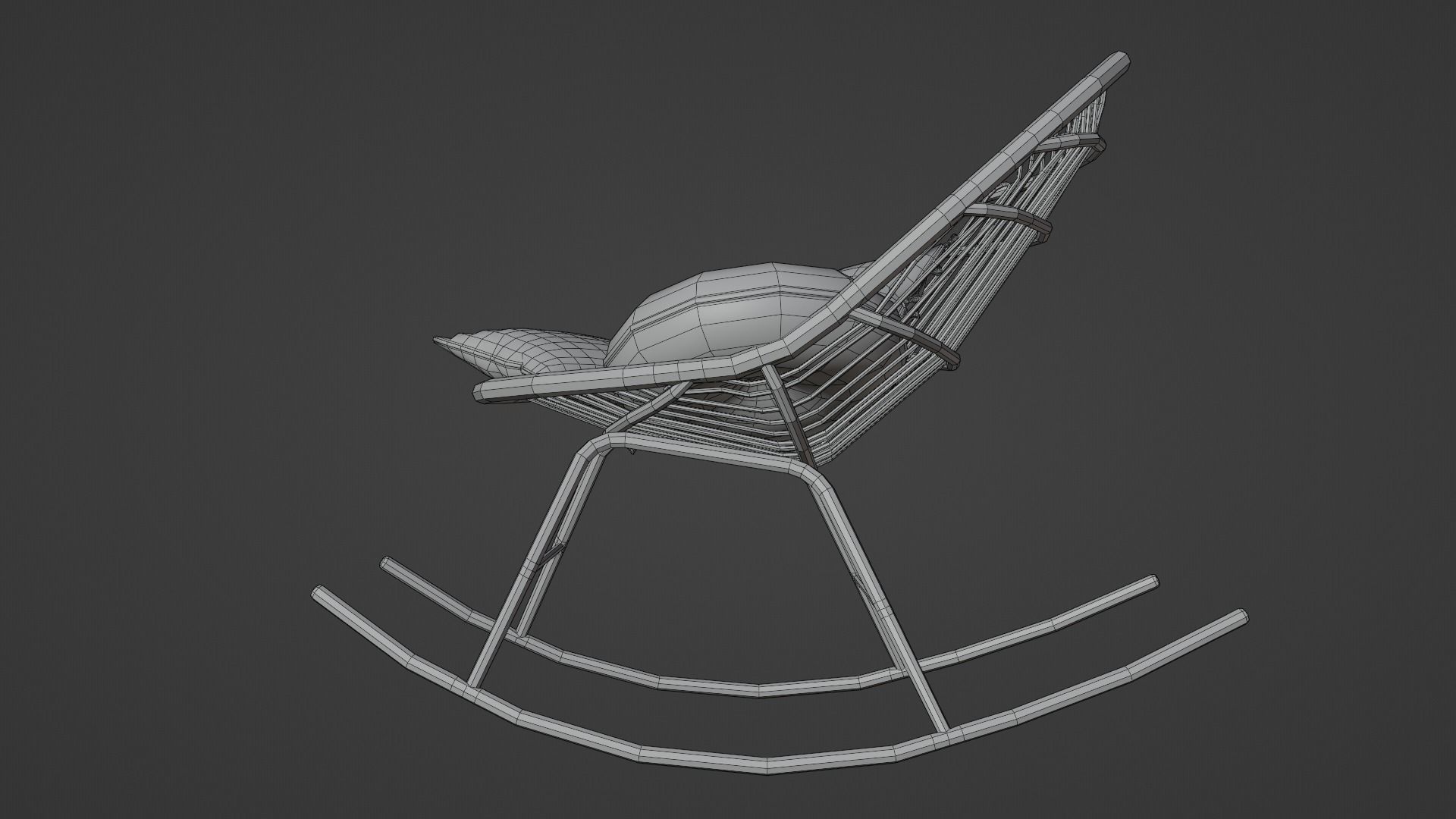 Rocking chair Low-poly 3D model_10
