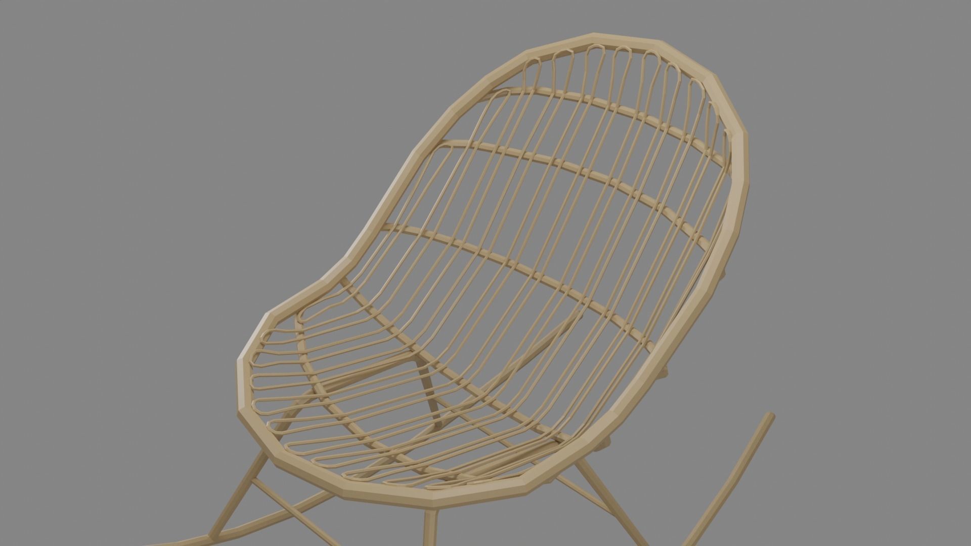 Rocking chair Low-poly 3D model_11
