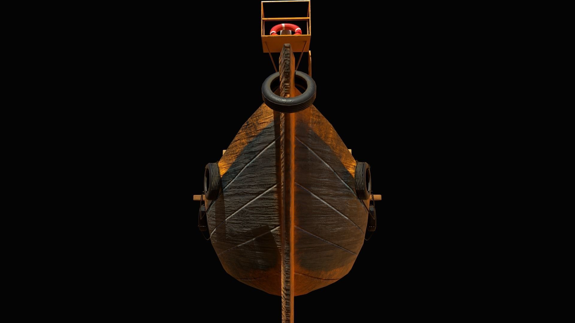 Indian Fishing Boat Low-poly 3D model_3