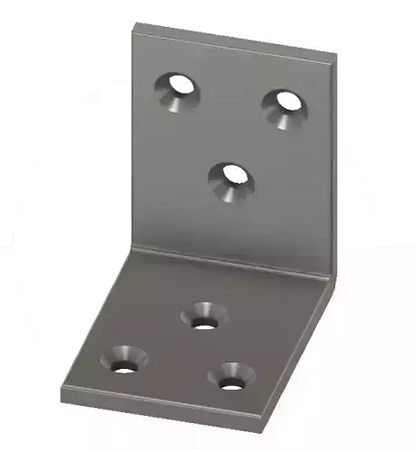 bracket 2 sides 3 holes 4cm 4cm 3 cm 3mm
