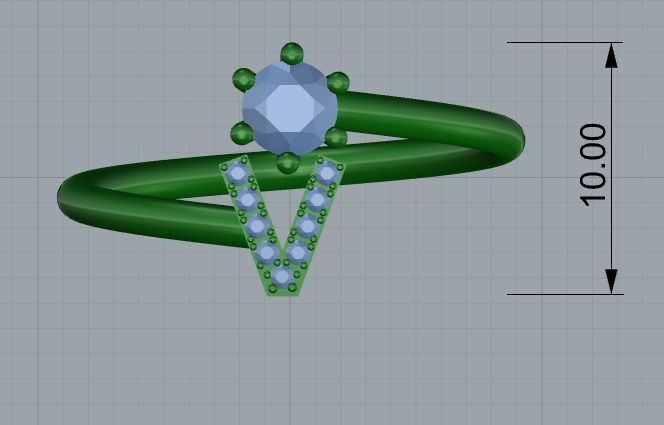 Women ring V 3d print model 3D print model_5