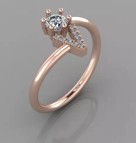Women ring V 3d print model 3D print model_0