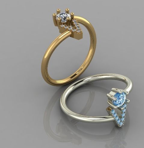 Women ring V 3d print model 3D print model_6