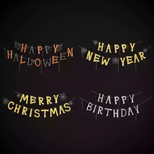 Balloons with festive inscriptions